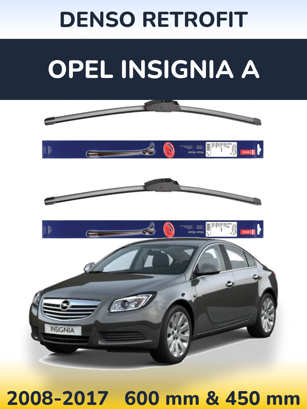 Комплект передних дворников Denso Retrofit 600 & 450 мм для Opel Insignia A 2008-2017
