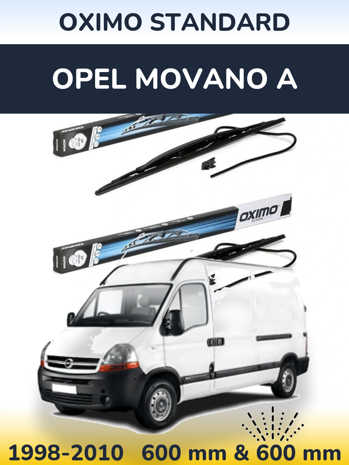 Комплект передних дворников Oximo Standard 600 & 600 мм для Opel Movano A 1998-2010