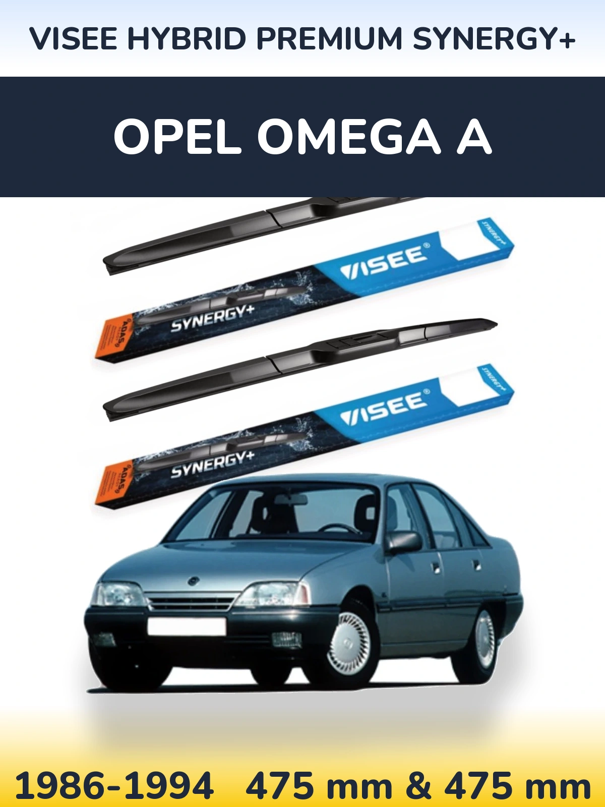 Komplet przednich wycieraczek VISEE HYBRID PREMIUM SYNERGY+ 475 & 475 mm do Opel Omega A 1986-1994
