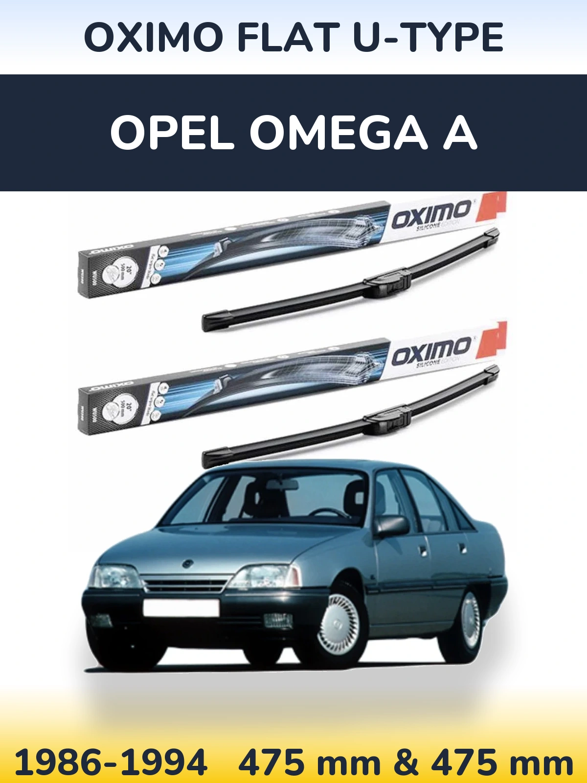 Komplet przednich wycieraczek Oximo Flat U-type 475 & 475 mm do Opel Omega A 1986-1994