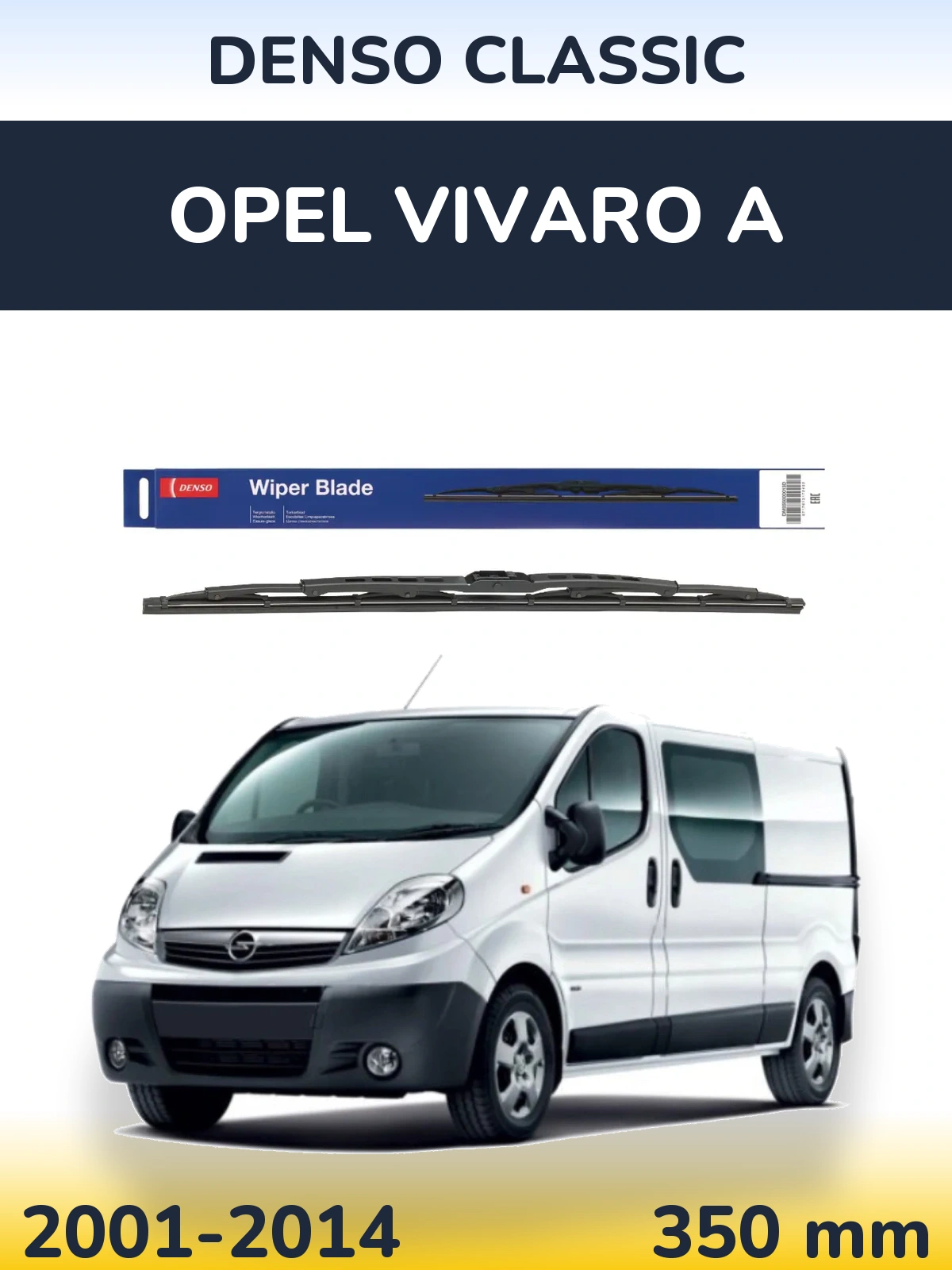 Rear wiper blade Denso Classic 350 mm for Opel Vivaro A 2001-2014