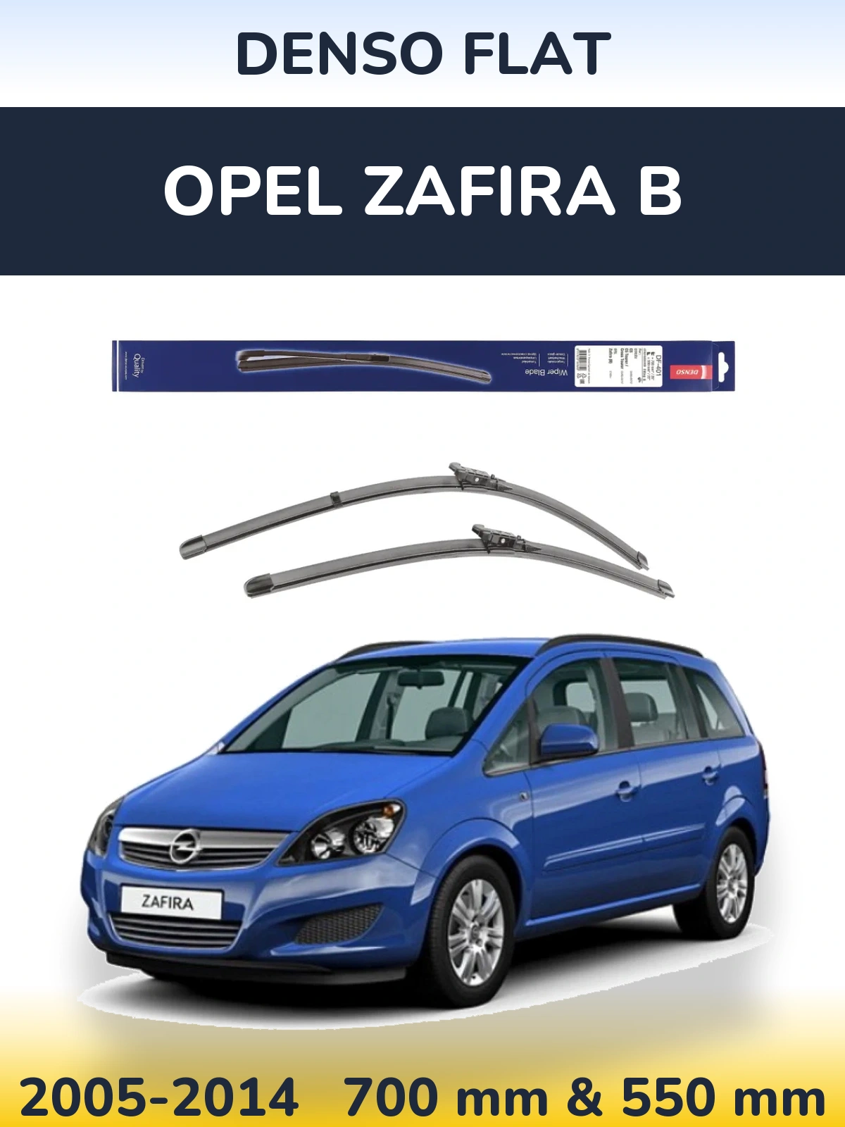 Komplet przednich wycieraczek Denso Flat 700 & 550 mm do Opel Zafira B 2005-2014