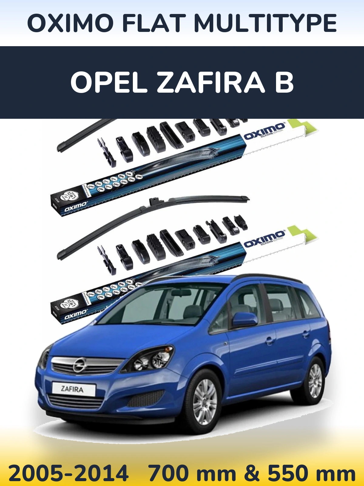 Komplet przednich wycieraczek Oximo Flat MultiType 700 & 550 mm do Opel Zafira B 2005-2014