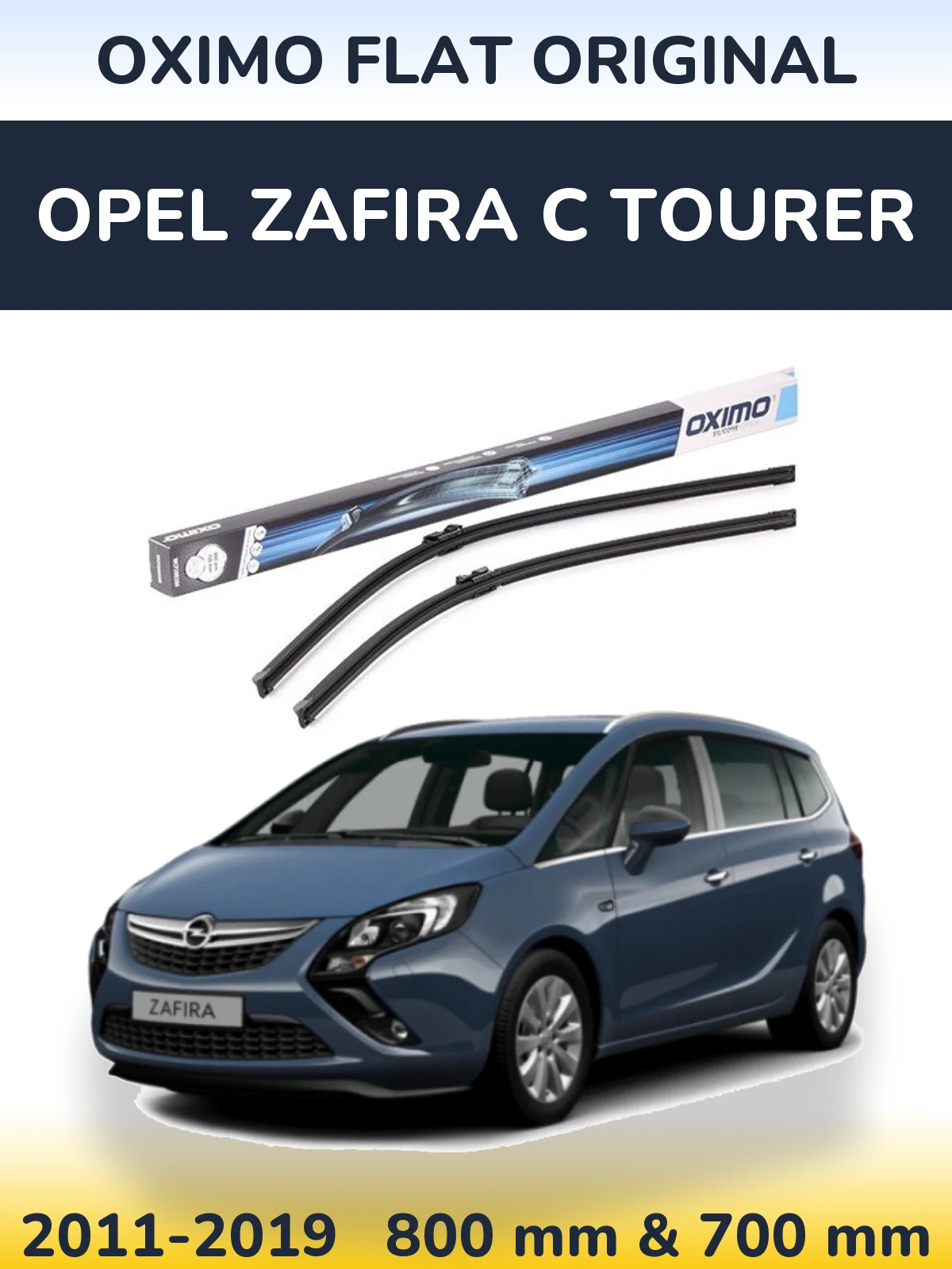 Комплект передних дворников Oximo Flat Original 800 & 700 мм для Opel Zafira C Tourer 2011-2019