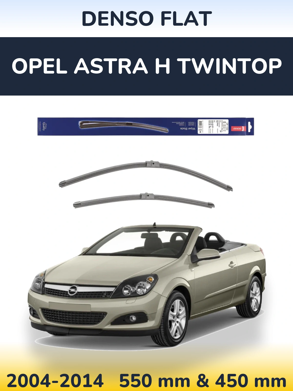 Komplet przednich wycieraczek Denso Flat 550 & 450 mm do Opel Astra H TwinTop 2004-2014