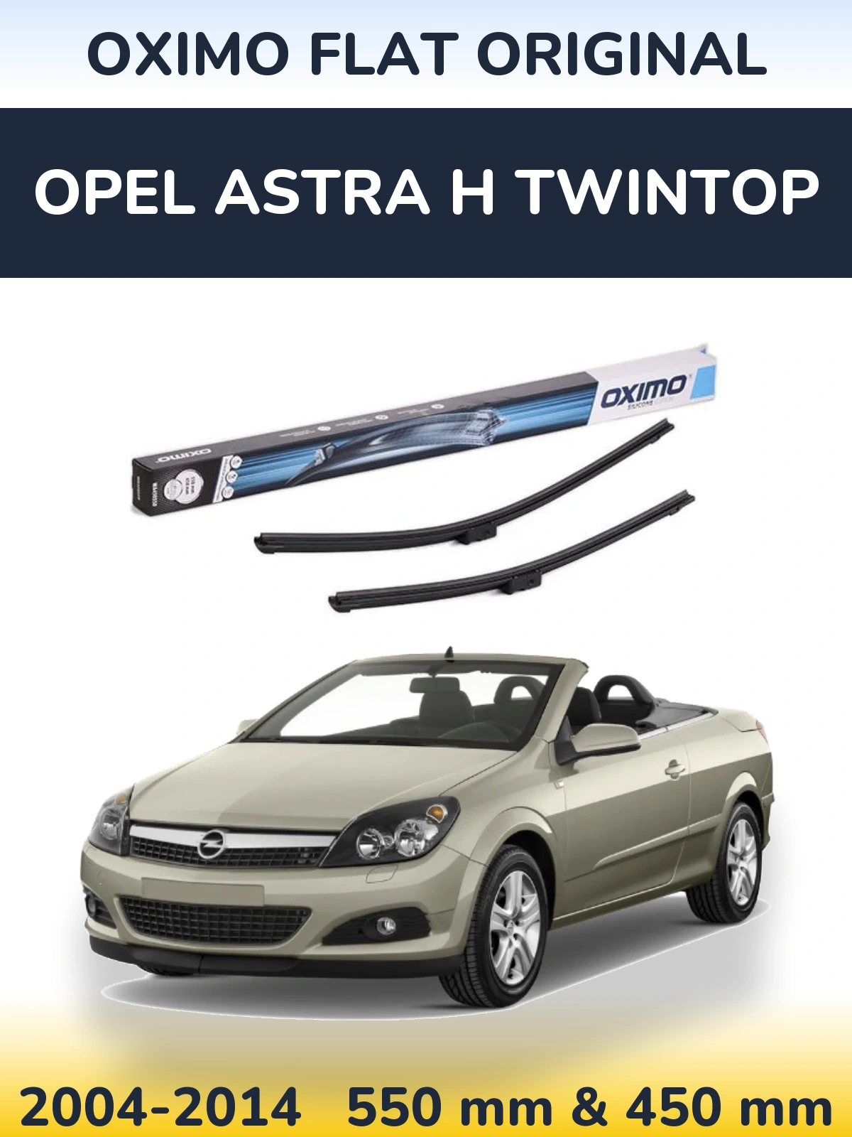 Komplet przednich wycieraczek Oximo Flat Original 550 & 450 mm do Opel Astra H TwinTop 2004-2014