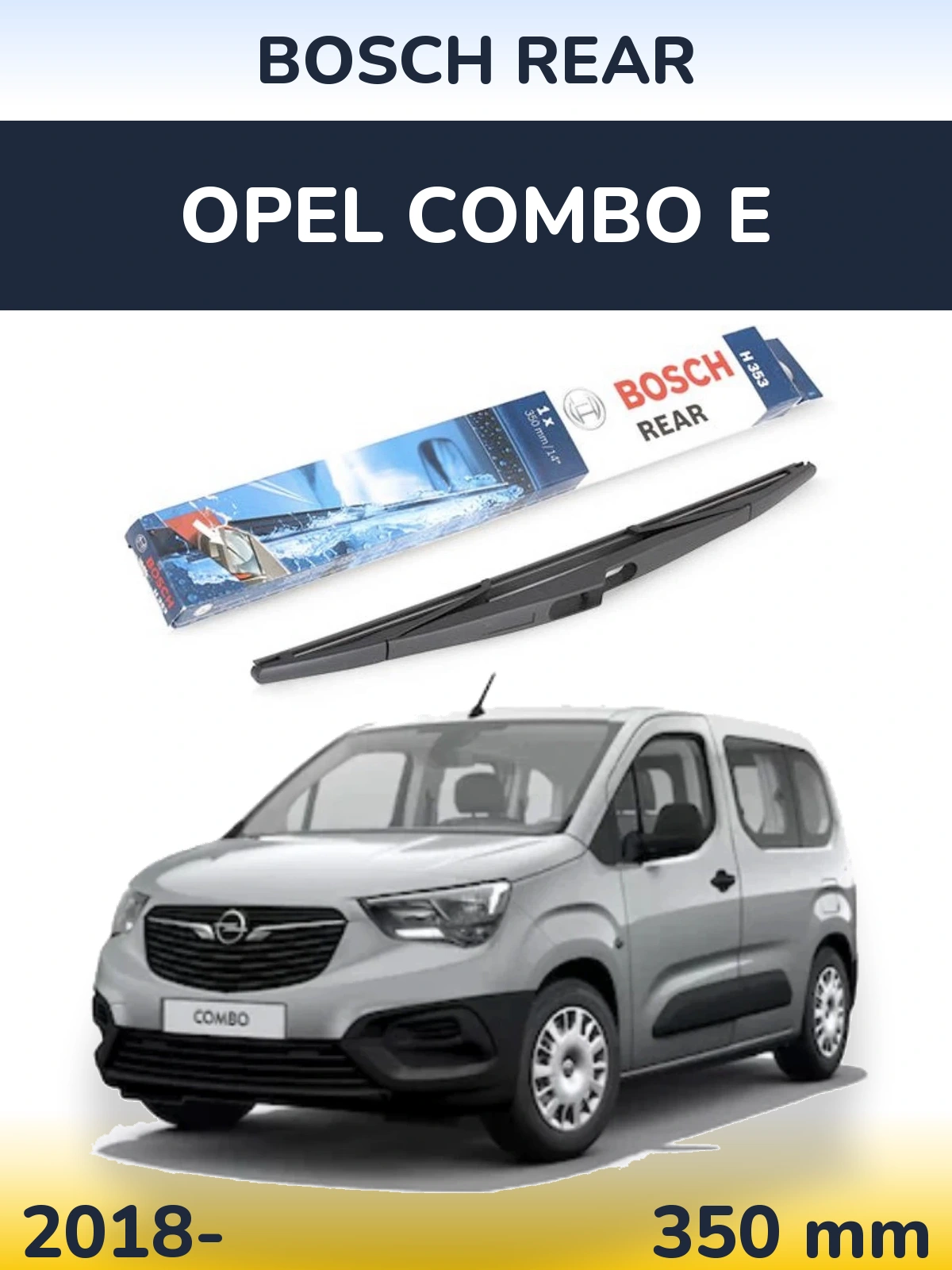 Задний дворник BOSCH Rear 350 мм для Opel Combo E 2018-2026