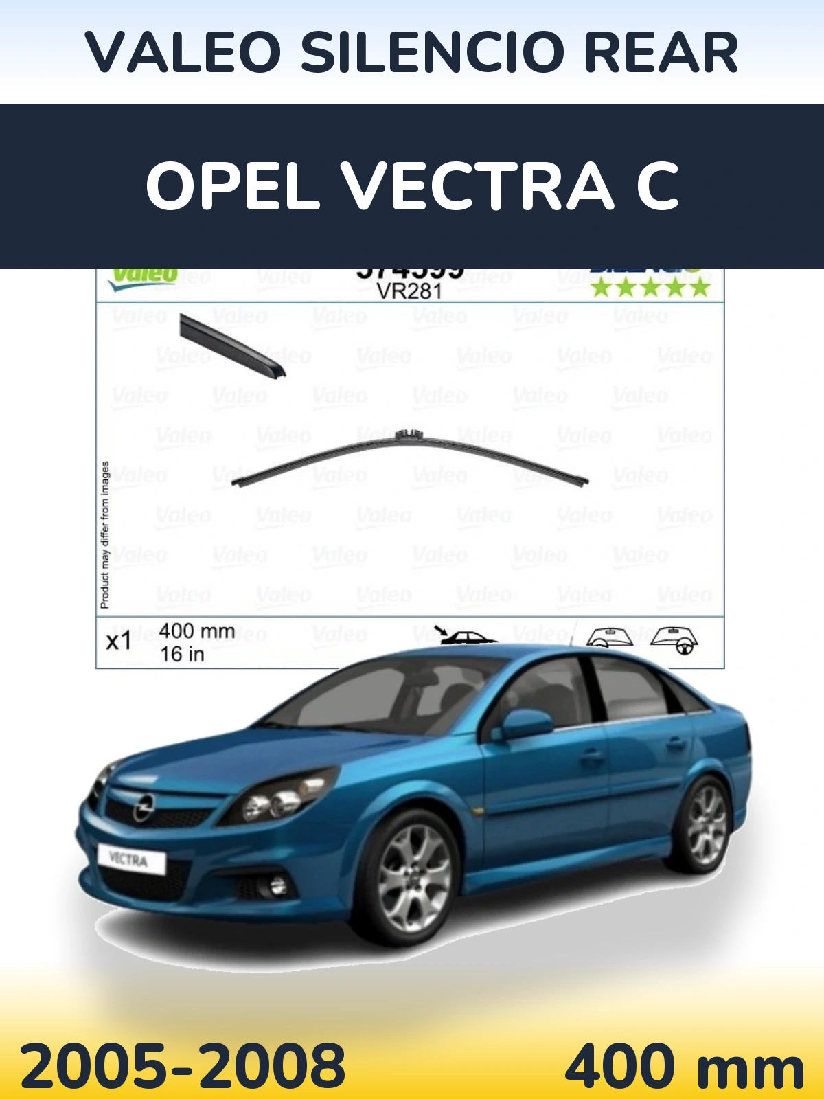 Tylna wycieraczka Valeo Silencio Rear 400 mm do Opel Vectra C 2005-2008