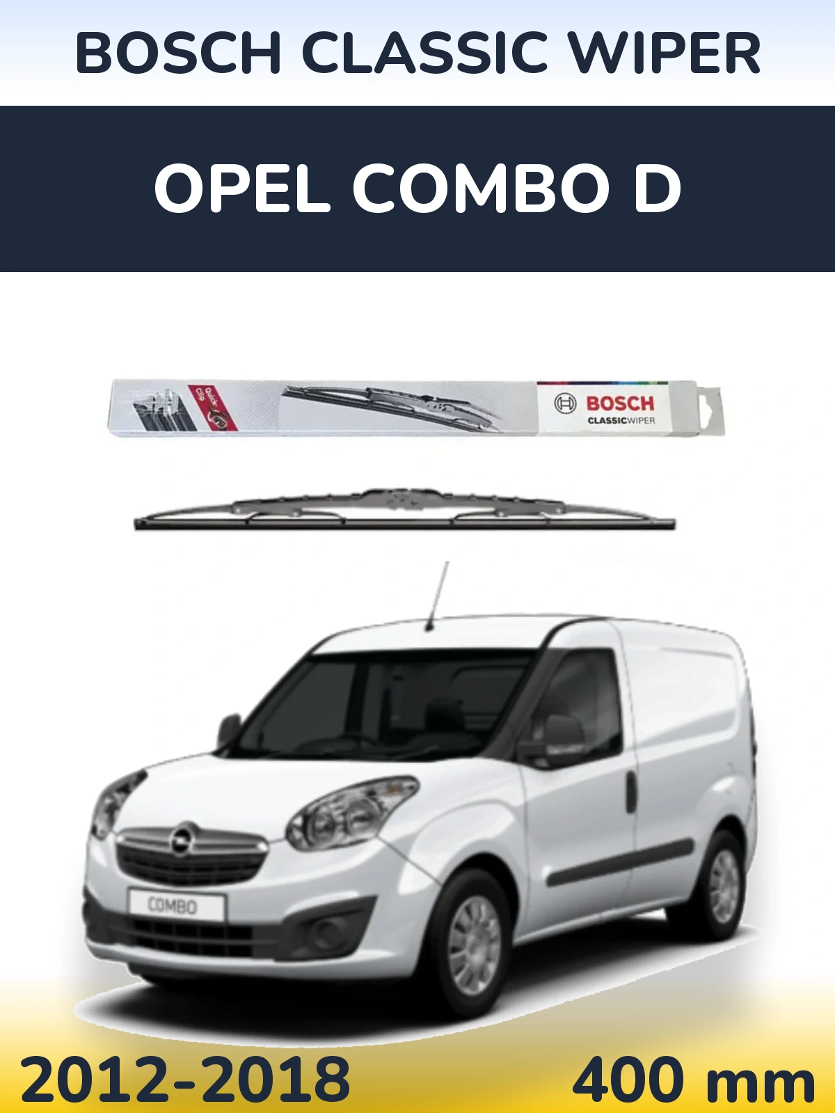 Задний дворник BOSCH Classic Wiper 400 мм для Opel Combo D 2012-2018