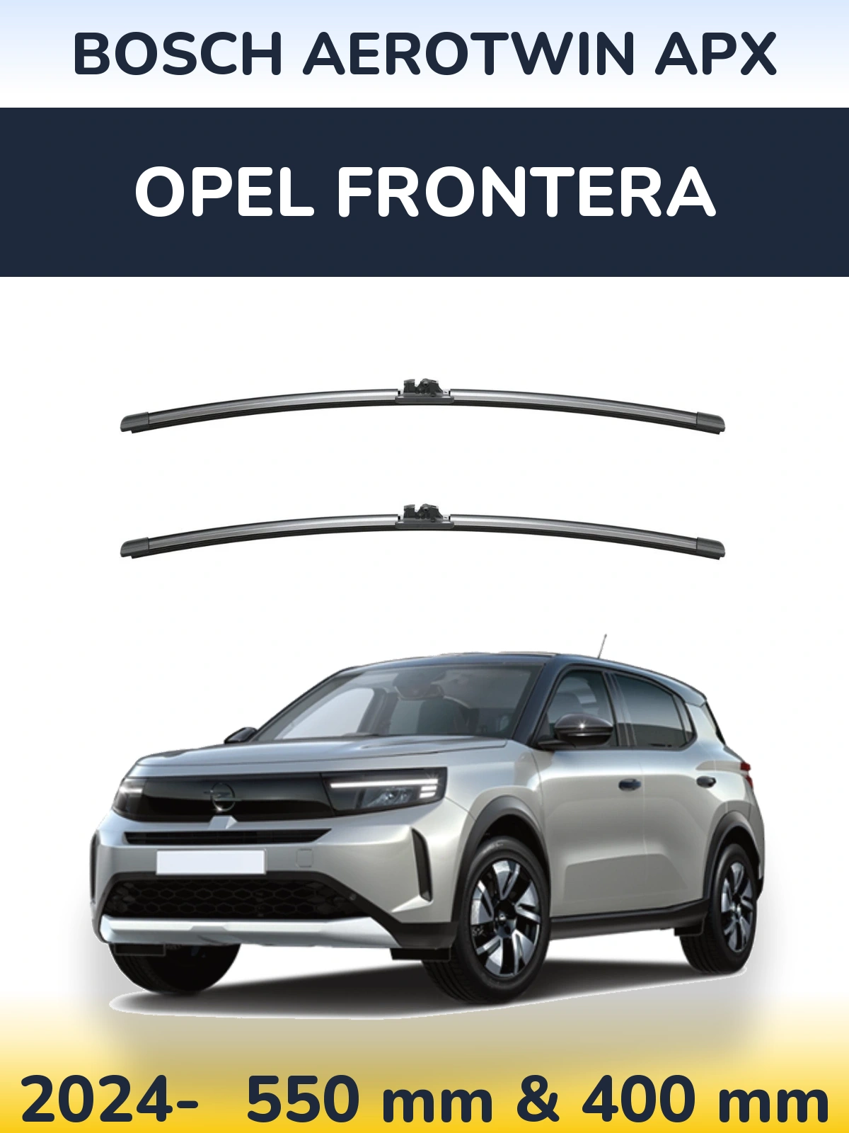 Komplet przednich wycieraczek BOSCH AeroTwin APX 550 & 400 mm do Opel Frontera 2024-2026