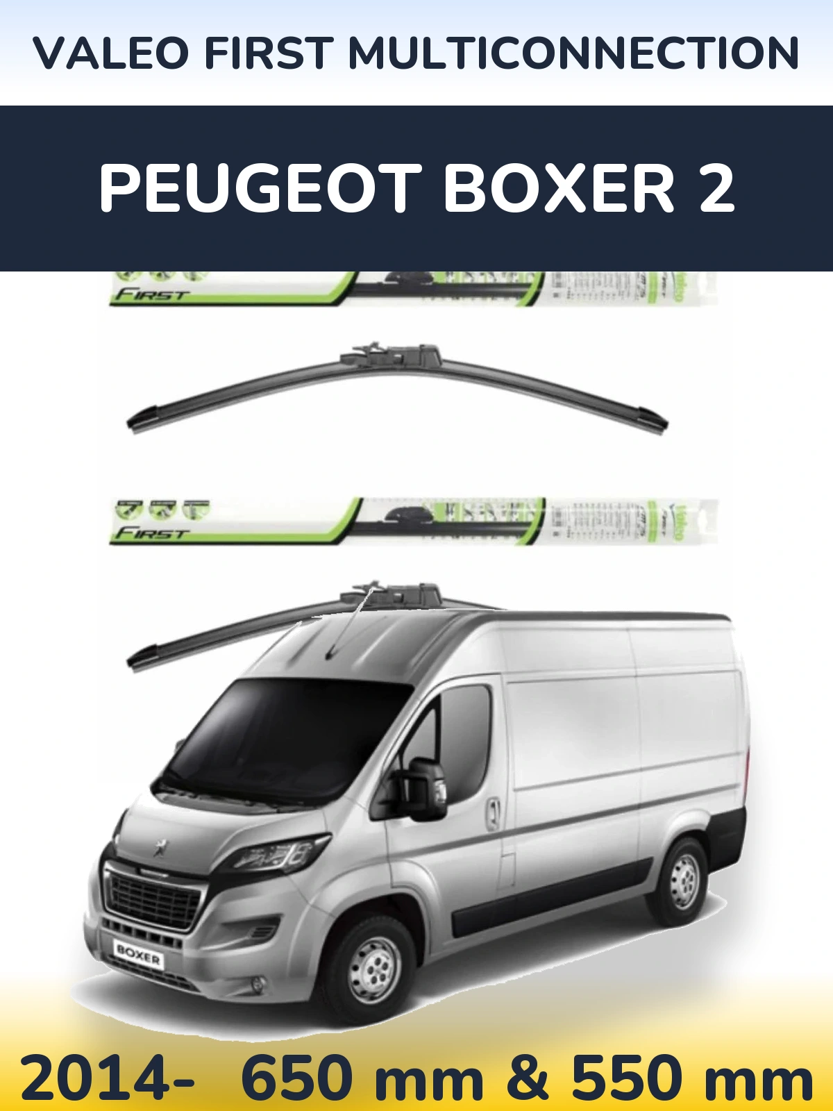 Komplet przednich wycieraczek Valeo First MultiConnection 650 & 550 mm do Peugeot Boxer 2 2014-2026