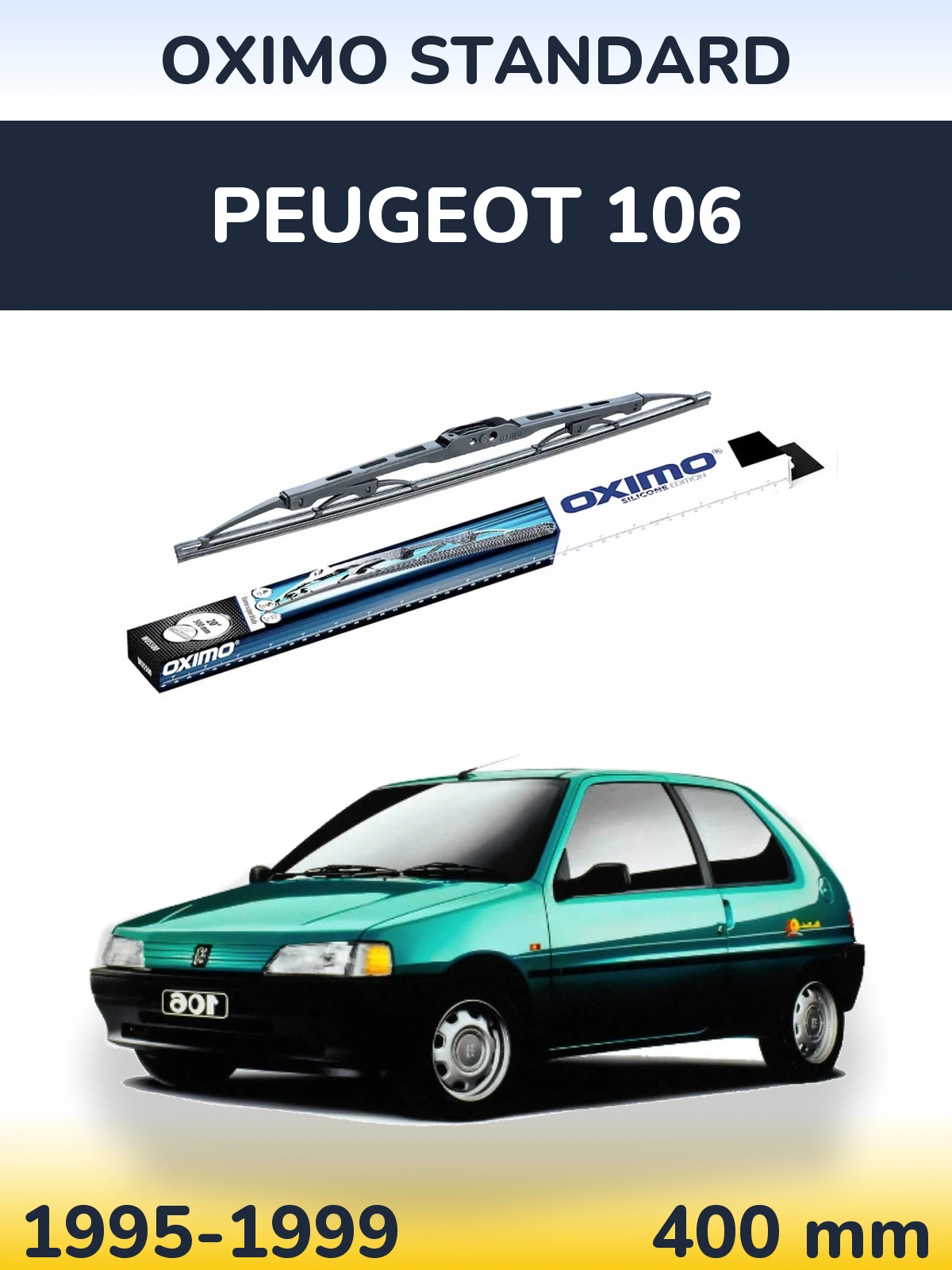 Rear wiper blade Oximo Standard 400 mm for Peugeot 106 1995-1999