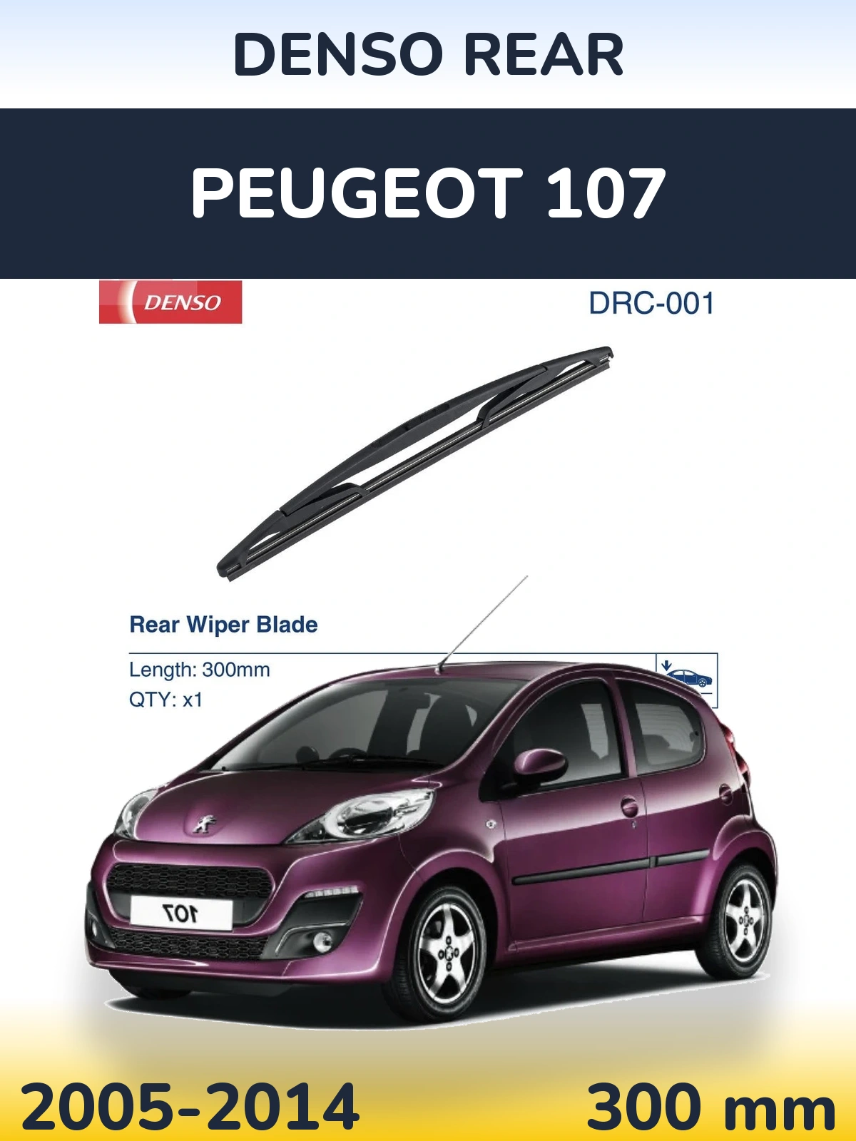 Tylna wycieraczka Denso Rear 300 mm do Peugeot 107 2005-2014