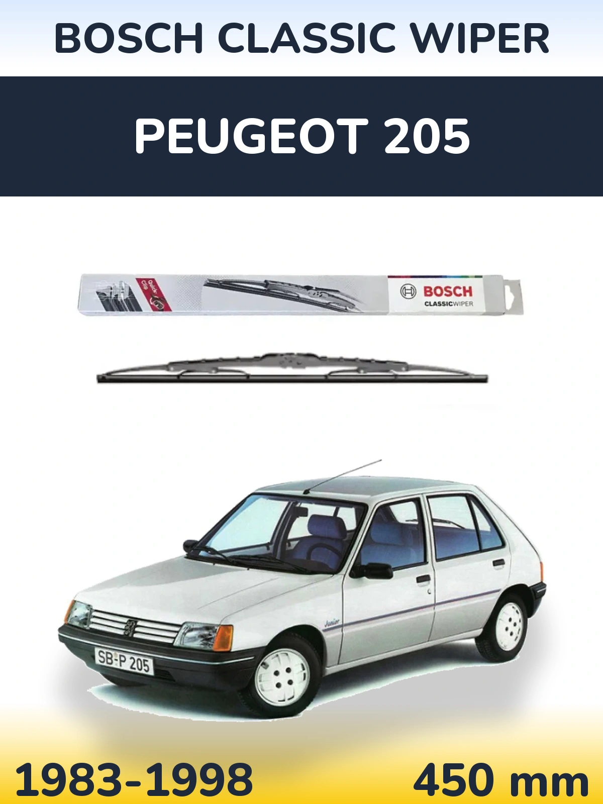 Tylna wycieraczka BOSCH Classic Wiper 450 mm do Peugeot 205 1983-1998