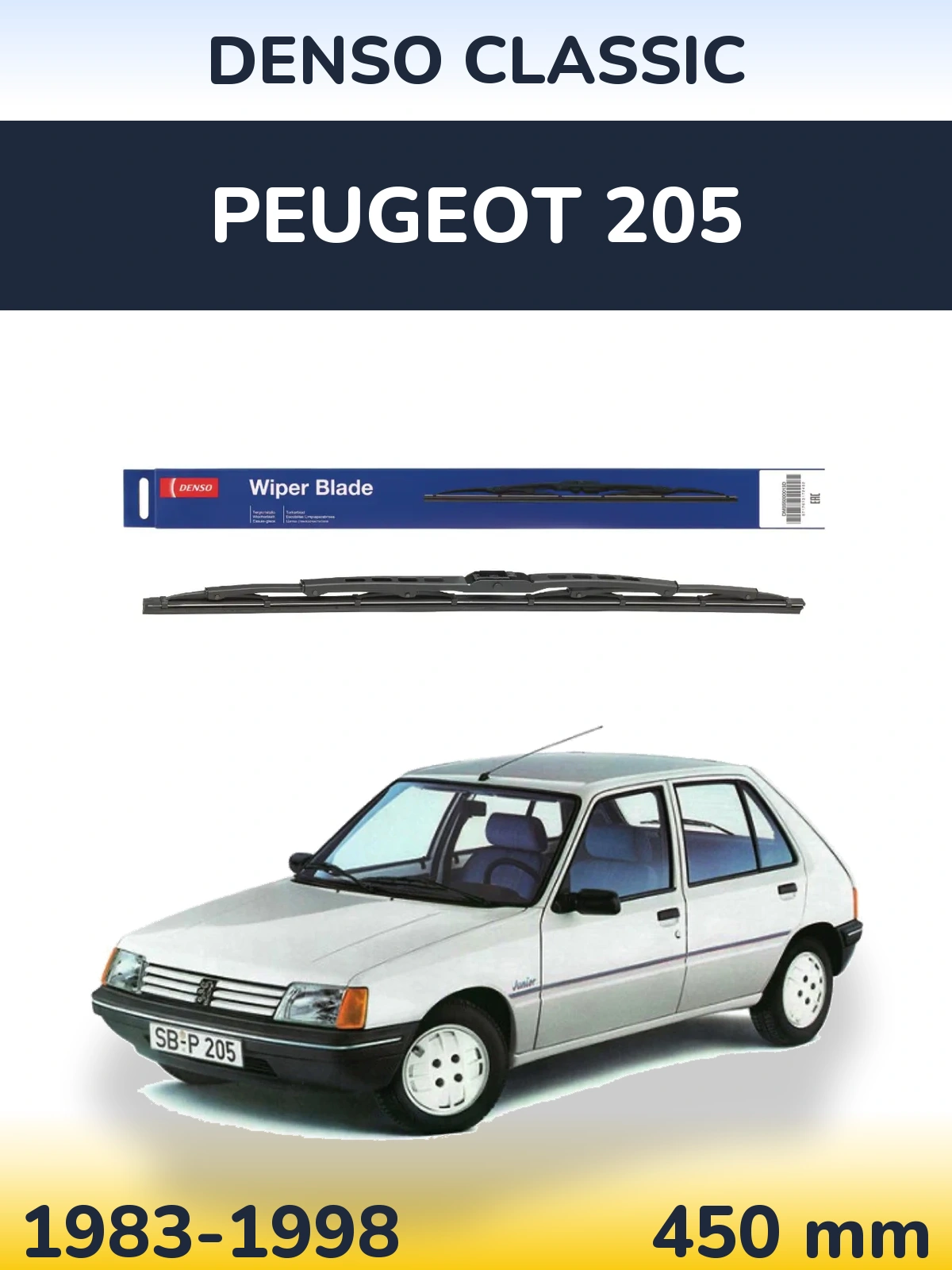 Задний дворник Denso Classic 450 мм для Peugeot 205 1983-1998