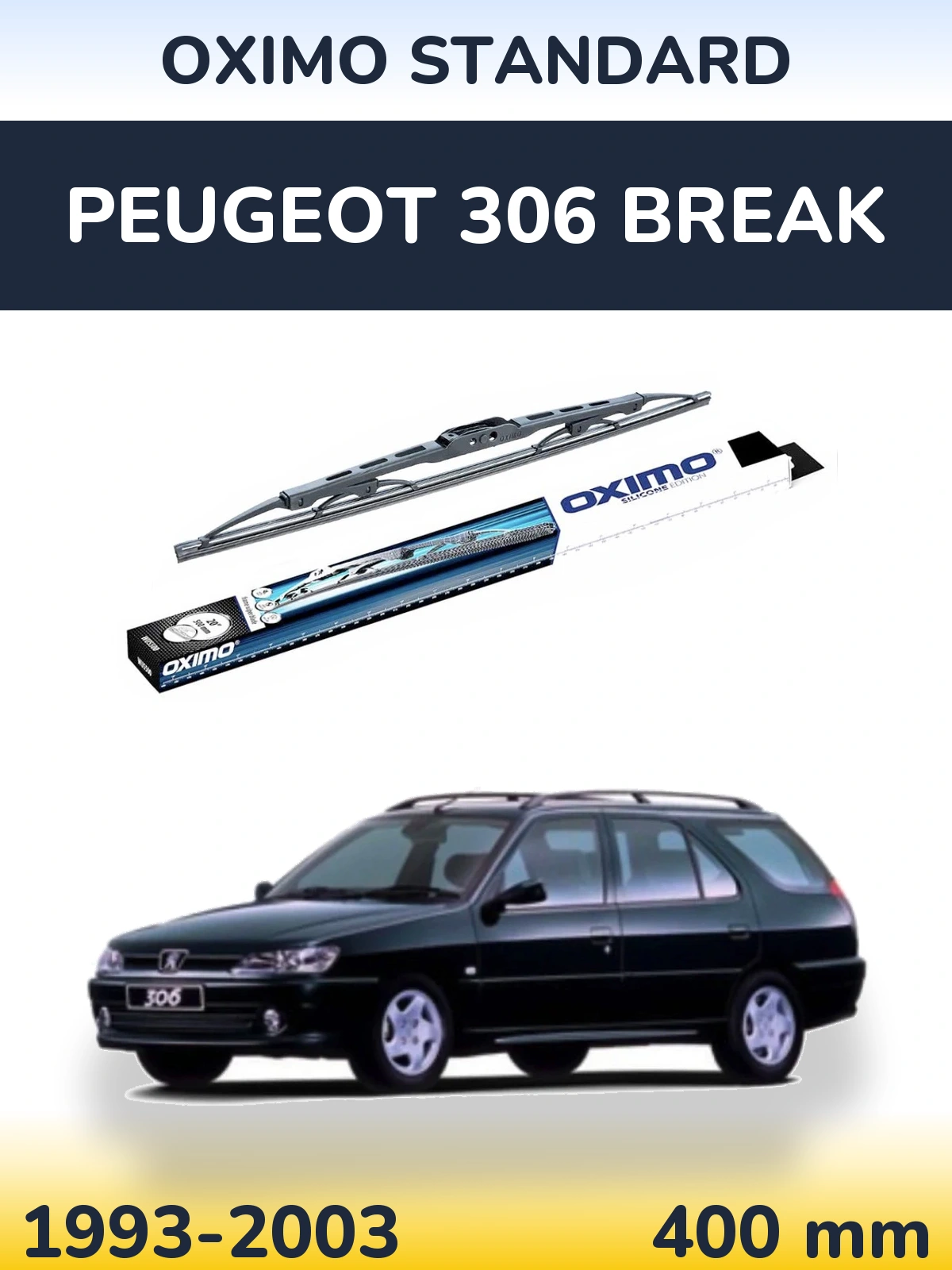 Tylna wycieraczka Oximo Standard 400 mm do Peugeot 306 Break 1993-2003