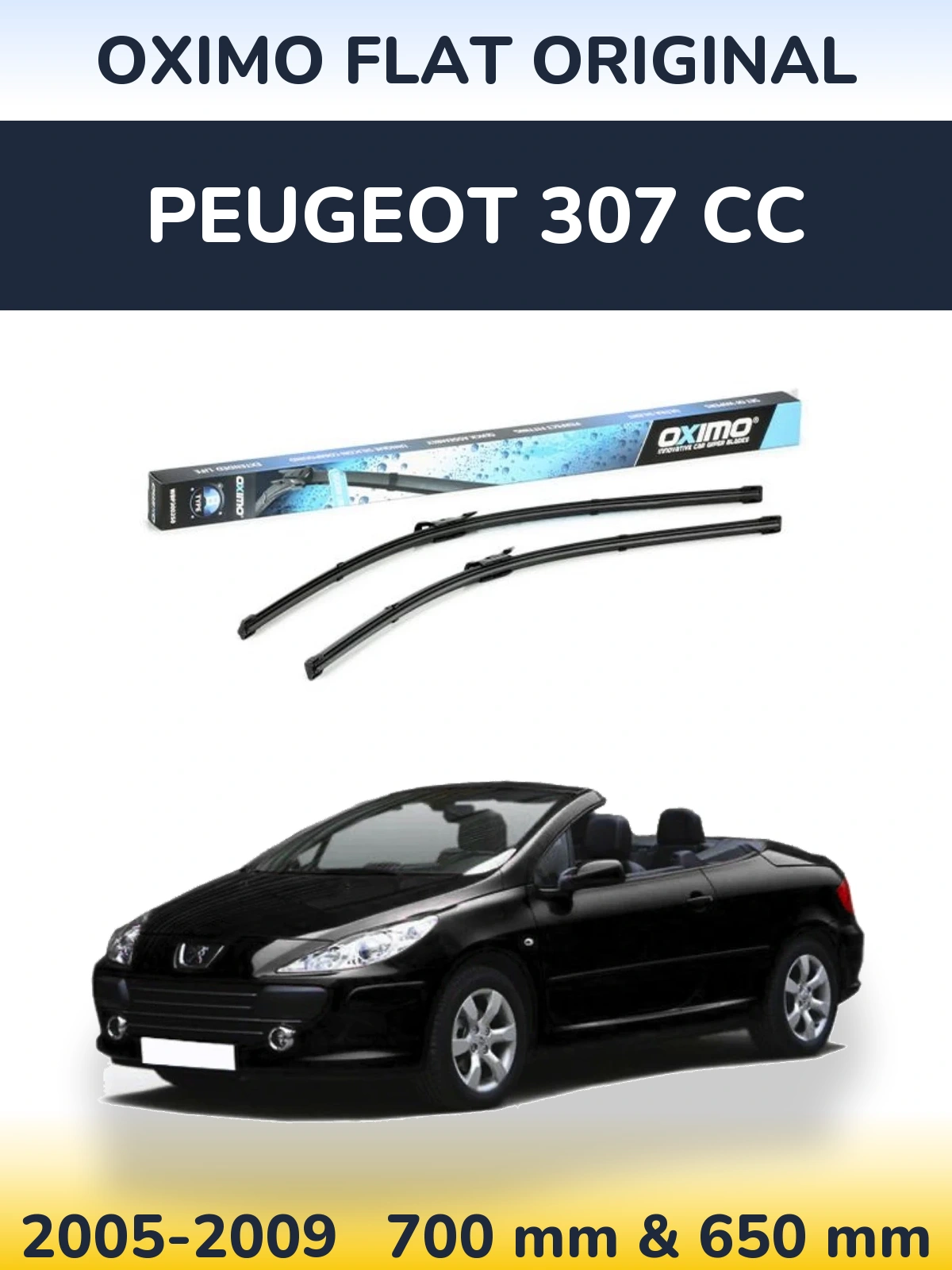 Komplet przednich wycieraczek Oximo Flat Original 700 & 650 mm do Peugeot 307 CC 2005-2009