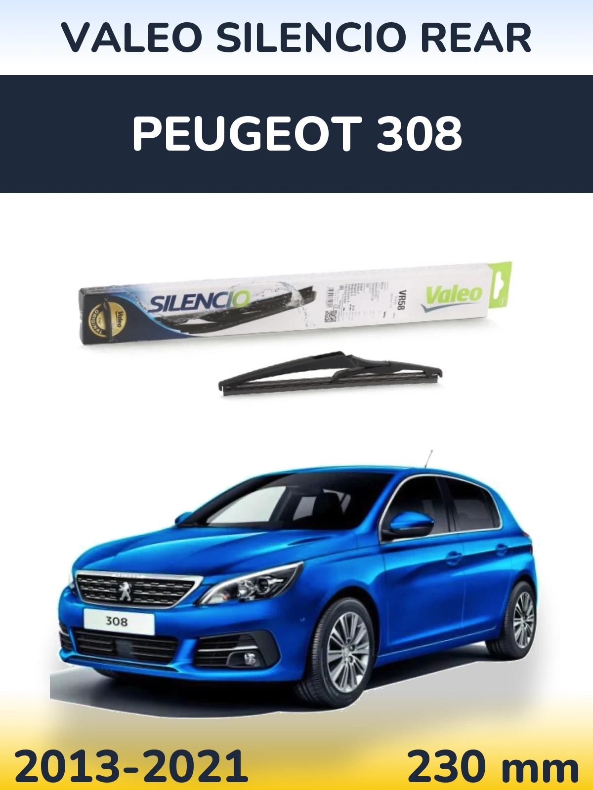 Задний дворник Valeo Silencio Rear 240 мм для Peugeot 308 2013-2021