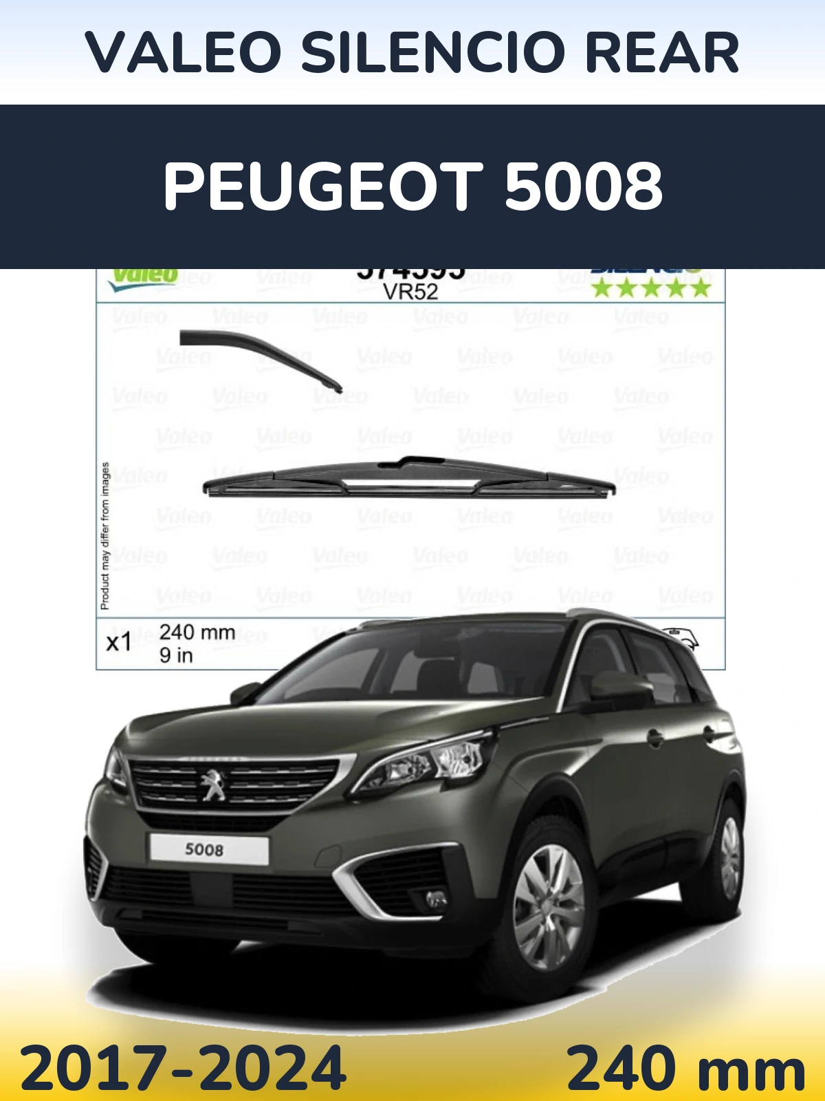 Задний дворник Valeo Silencio Rear 240 мм для Peugeot 5008 2017-2024