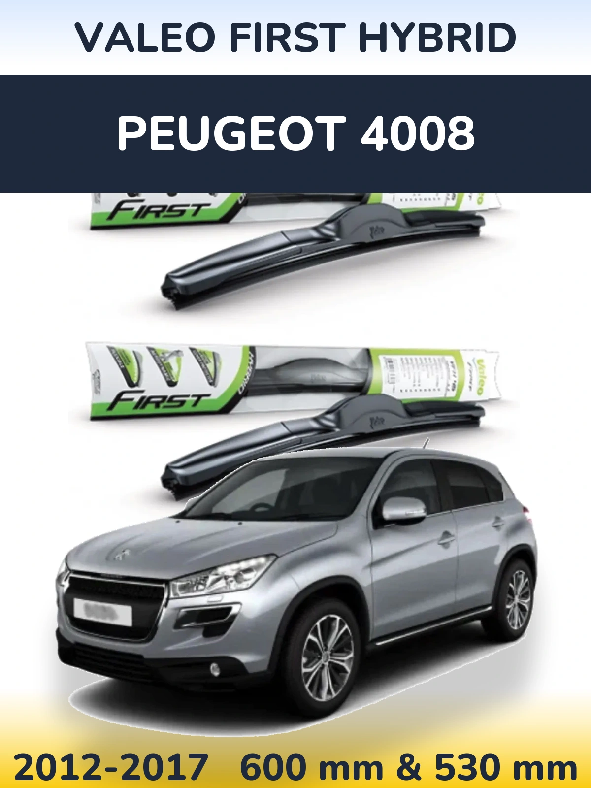 Komplet przednich wycieraczek Valeo First Hybrid 600 & 530 mm do Peugeot 4008 2012-2017