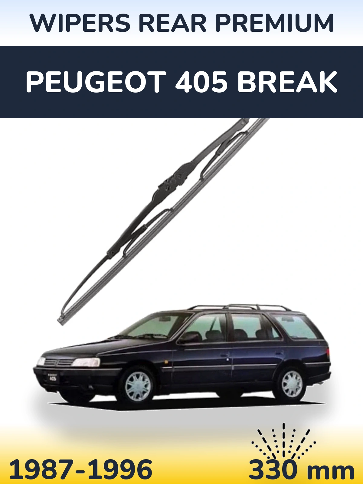 Rear wiper blade WIPERS REAR PREMIUM 330 mm for Peugeot 405 Break 1987-1996