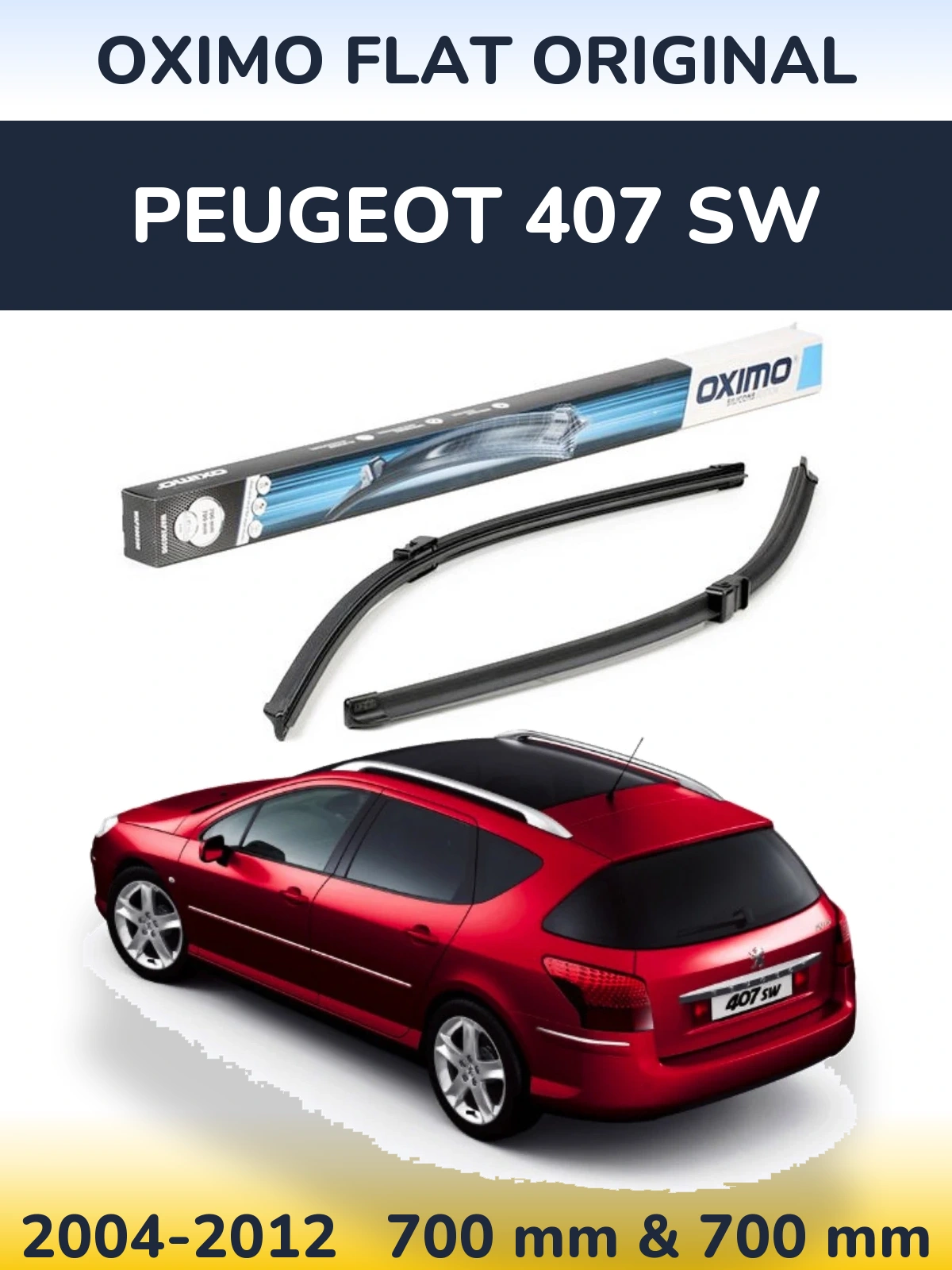 Komplet przednich wycieraczek Oximo Flat Original 700 & 700 mm do Peugeot 407 SW 2004-2012