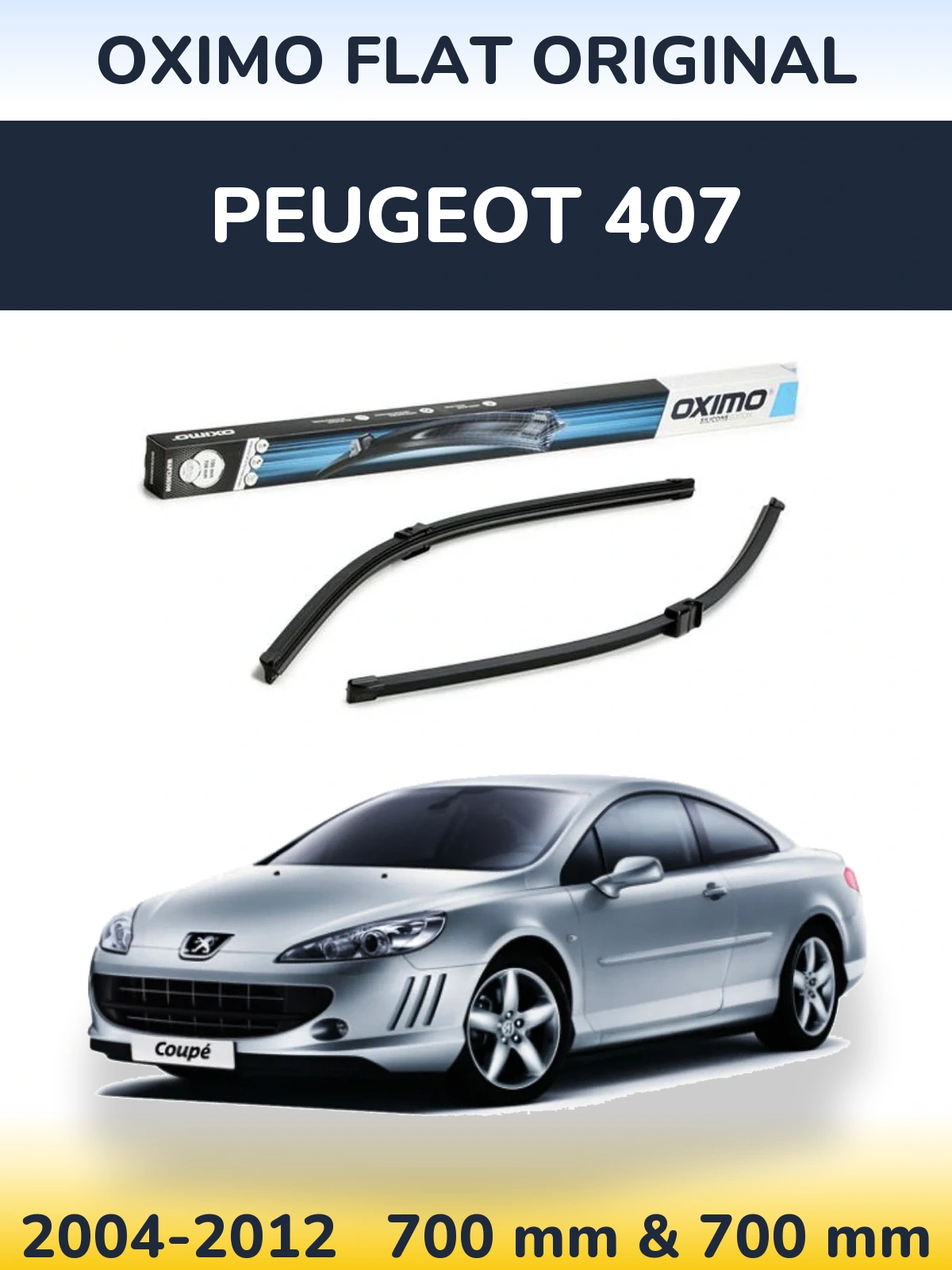 Комплект передних дворников Oximo Flat Original 700 & 700 мм для Peugeot 407 2004-2012