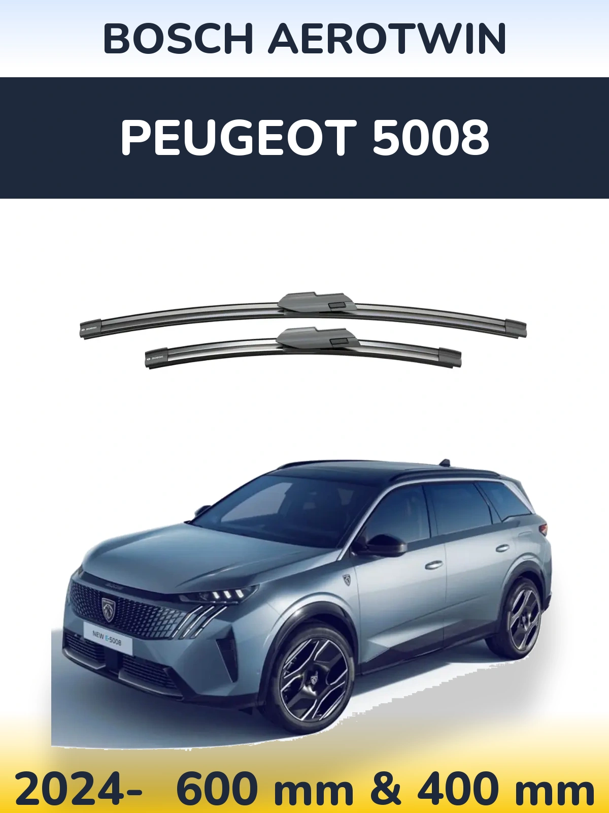 Komplet przednich wycieraczek BOSCH AeroTwin 600 & 400 mm do Peugeot 5008 2024-2026