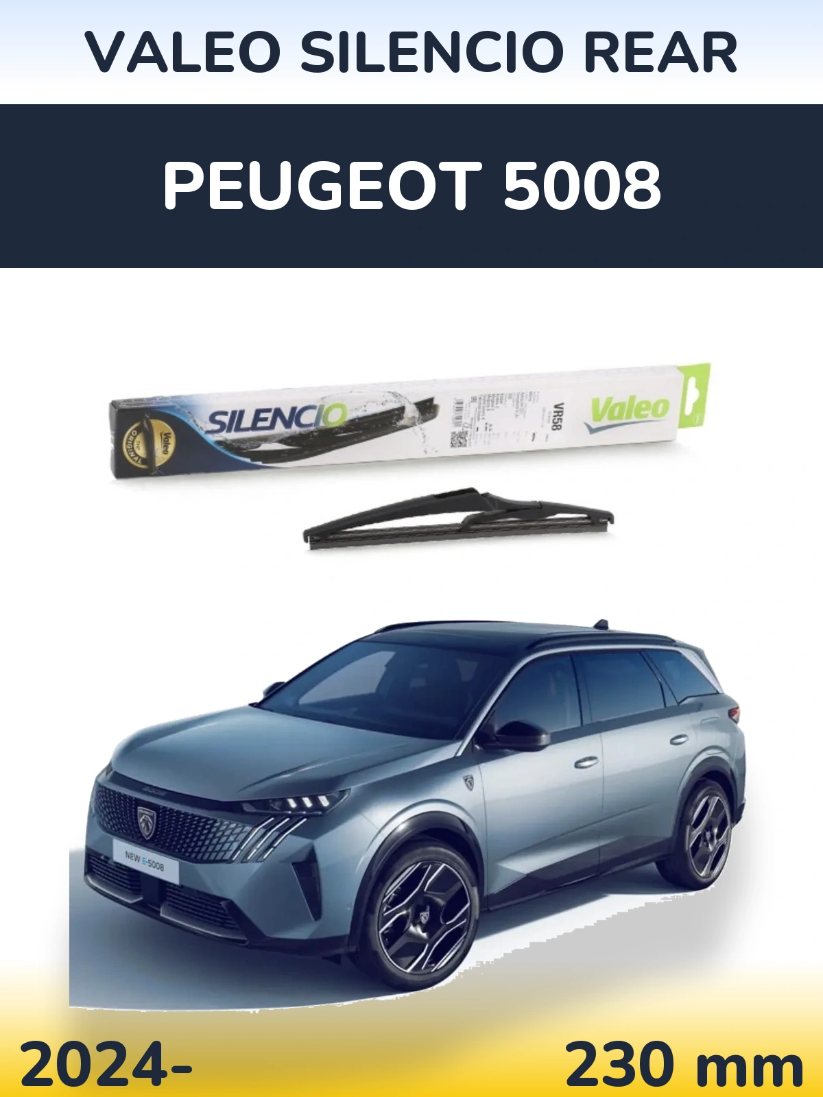 Задний дворник Valeo Silencio Rear 240 мм для Peugeot 5008 2024-2026