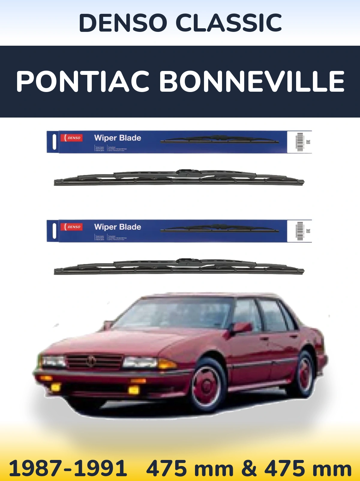 Komplet przednich wycieraczek Denso Classic 475 & 475 mm do Pontiac Bonneville 1987-1991