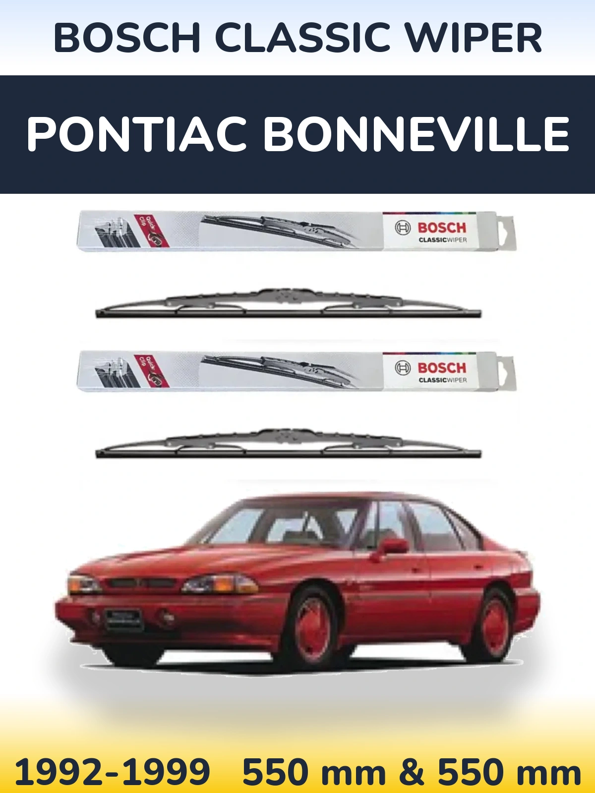 Комплект передних дворников BOSCH Classic Wiper 550 & 550 мм для Pontiac Bonneville 1992-1999