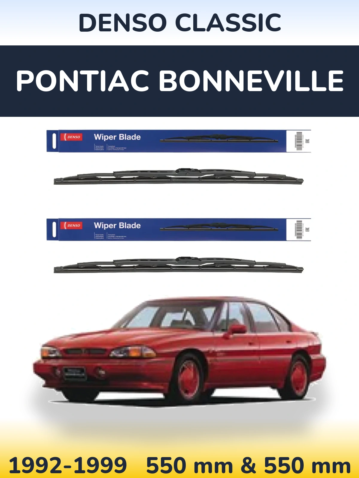 Komplet przednich wycieraczek Denso Classic 550 & 550 mm do Pontiac Bonneville 1992-1999