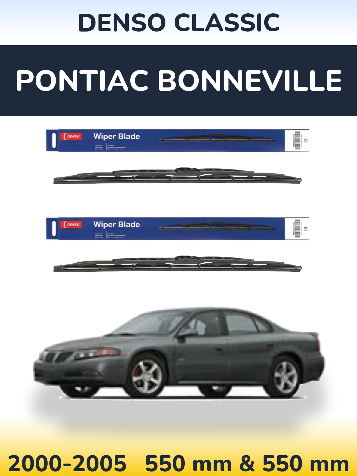 Komplet przednich wycieraczek Denso Classic 550 & 550 mm do Pontiac Bonneville 2000-2005