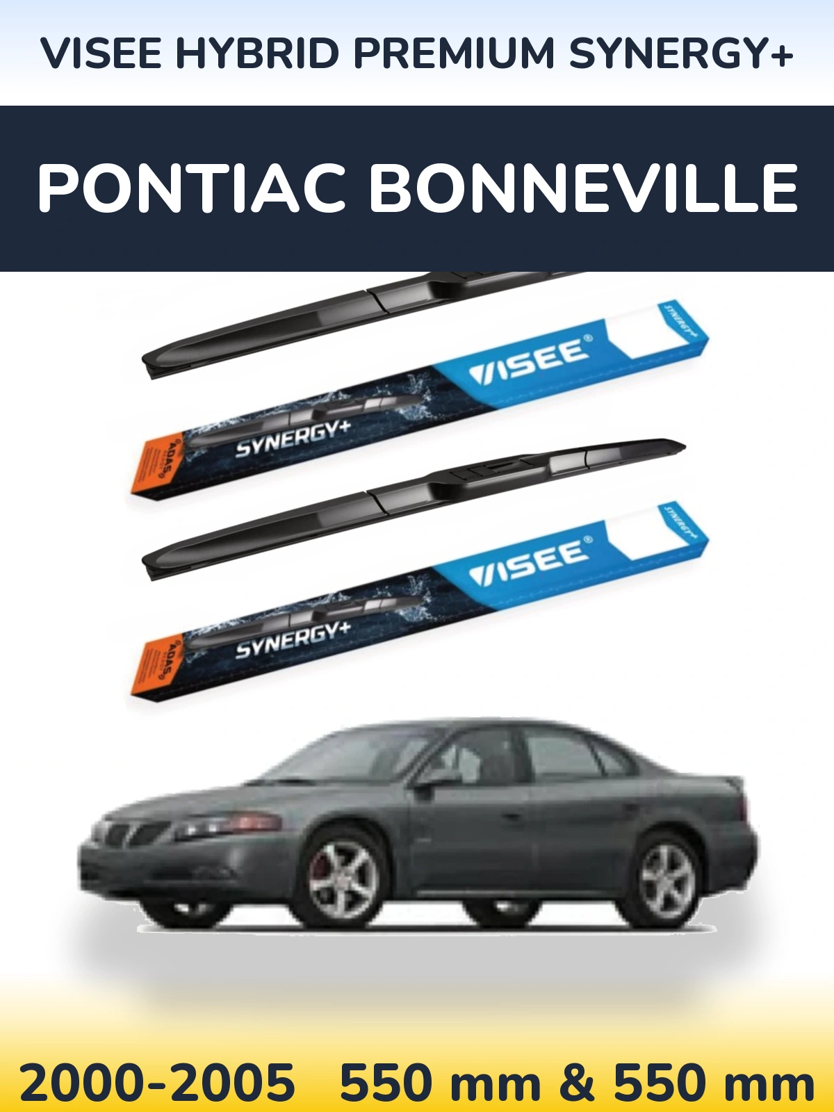 Komplet przednich wycieraczek VISEE HYBRID PREMIUM SYNERGY+ 550 & 550 mm do Pontiac Bonneville 2000-2005