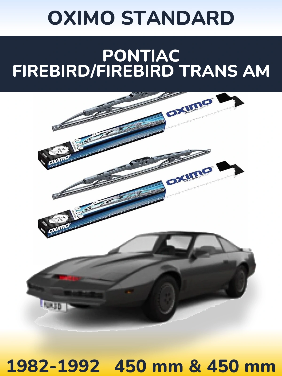 Комплект передних дворников Oximo Standard 450 & 450 мм для Pontiac Firebird/Firebird Trans Am 1982-1992