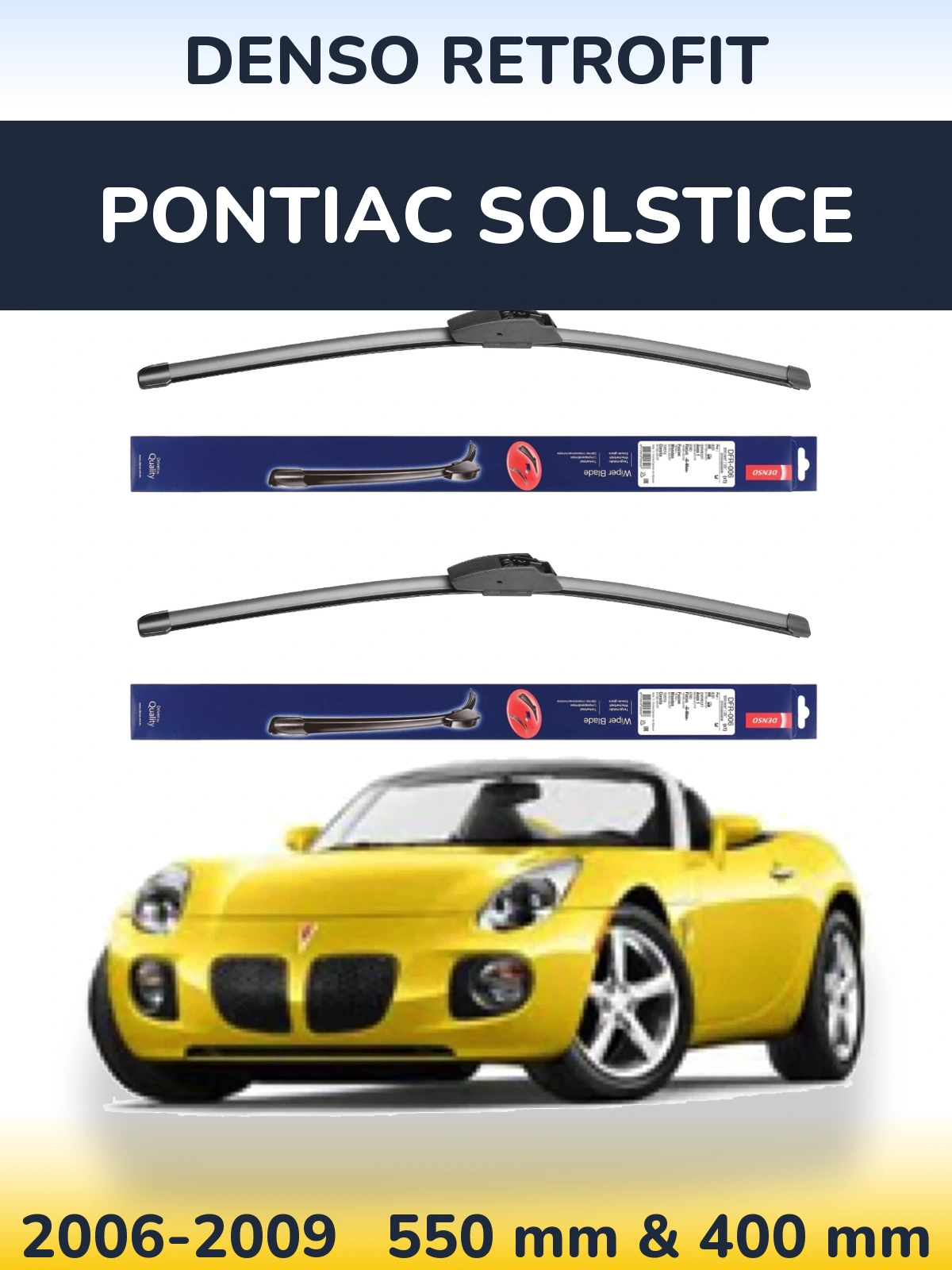 Комплект передних дворников Denso Retrofit 550 & 400 мм для Pontiac Solstice 2006-2009