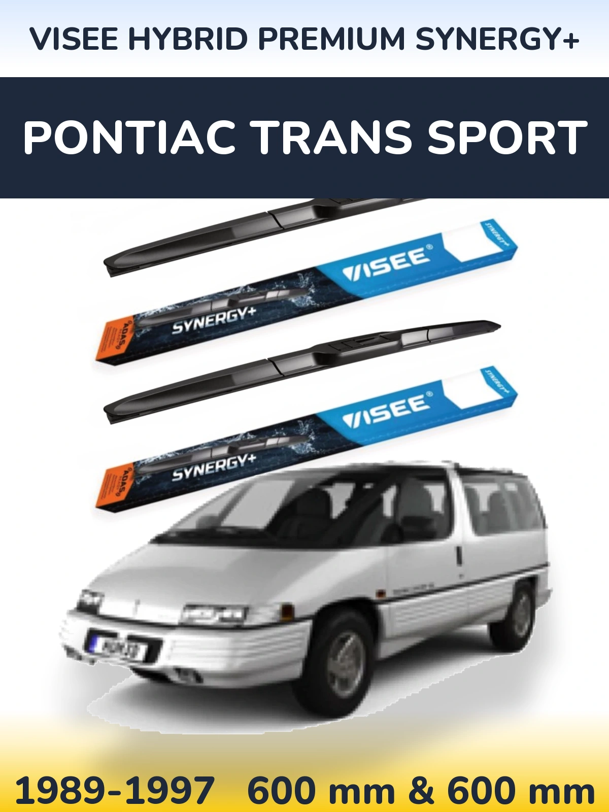 Комплект передних дворников VISEE HYBRID PREMIUM SYNERGY+ 600 & 600 мм для Pontiac Trans Sport 1989-1997