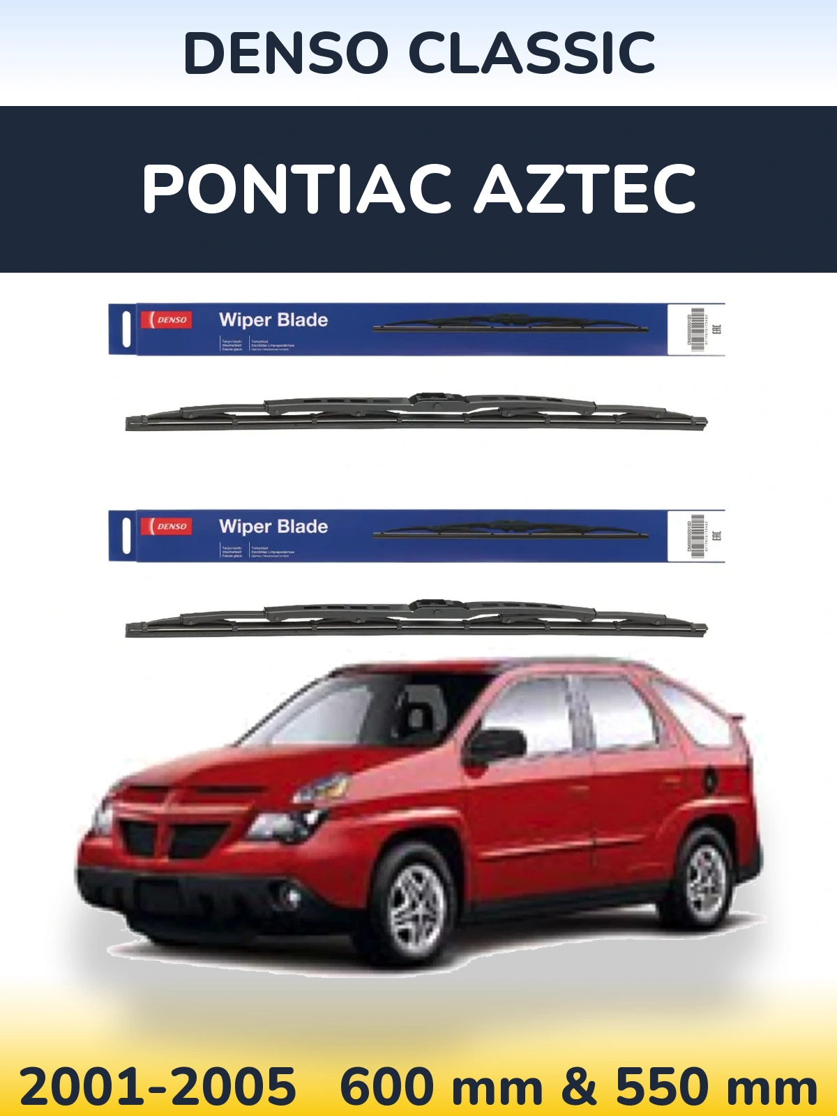 Komplet przednich wycieraczek Denso Classic 600 & 550 mm do Pontiac Aztec 2001-2005