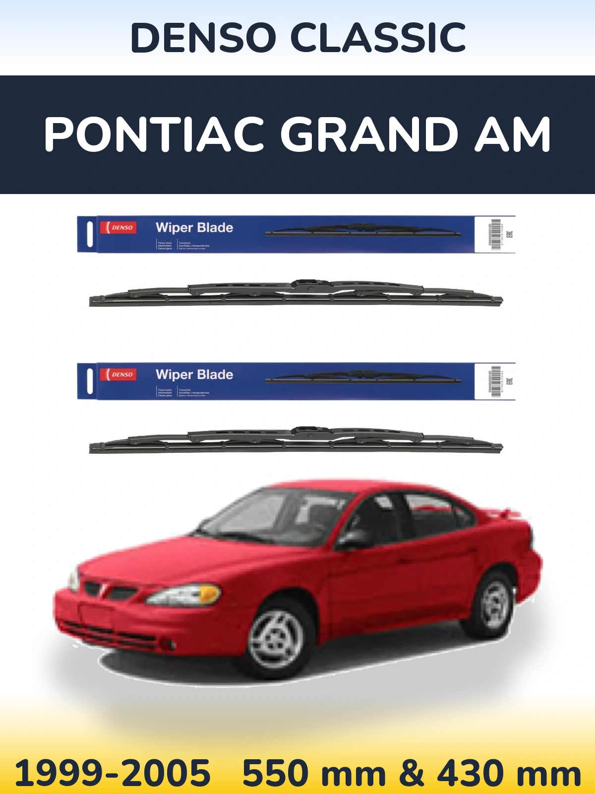 Komplet przednich wycieraczek Denso Classic 550 & 430 mm do Pontiac Grand AM 1999-2005