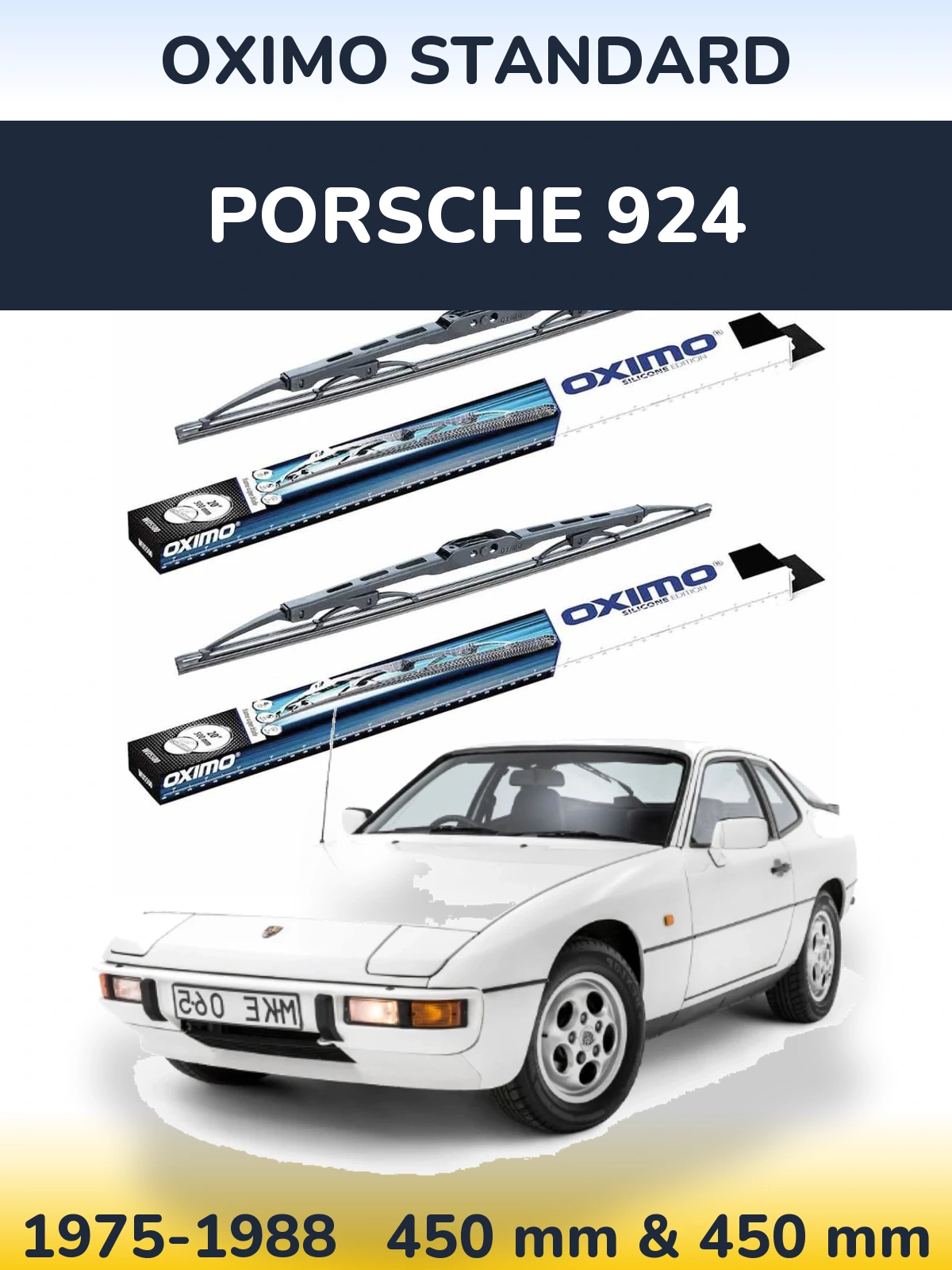Komplet przednich wycieraczek Oximo Standard 450 & 450 mm do Porsche 924 1975-1988