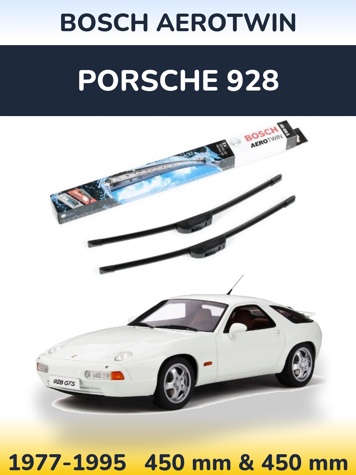 Komplet przednich wycieraczek BOSCH AeroTwin 450 & 450 mm do Porsche 928 1977-1995