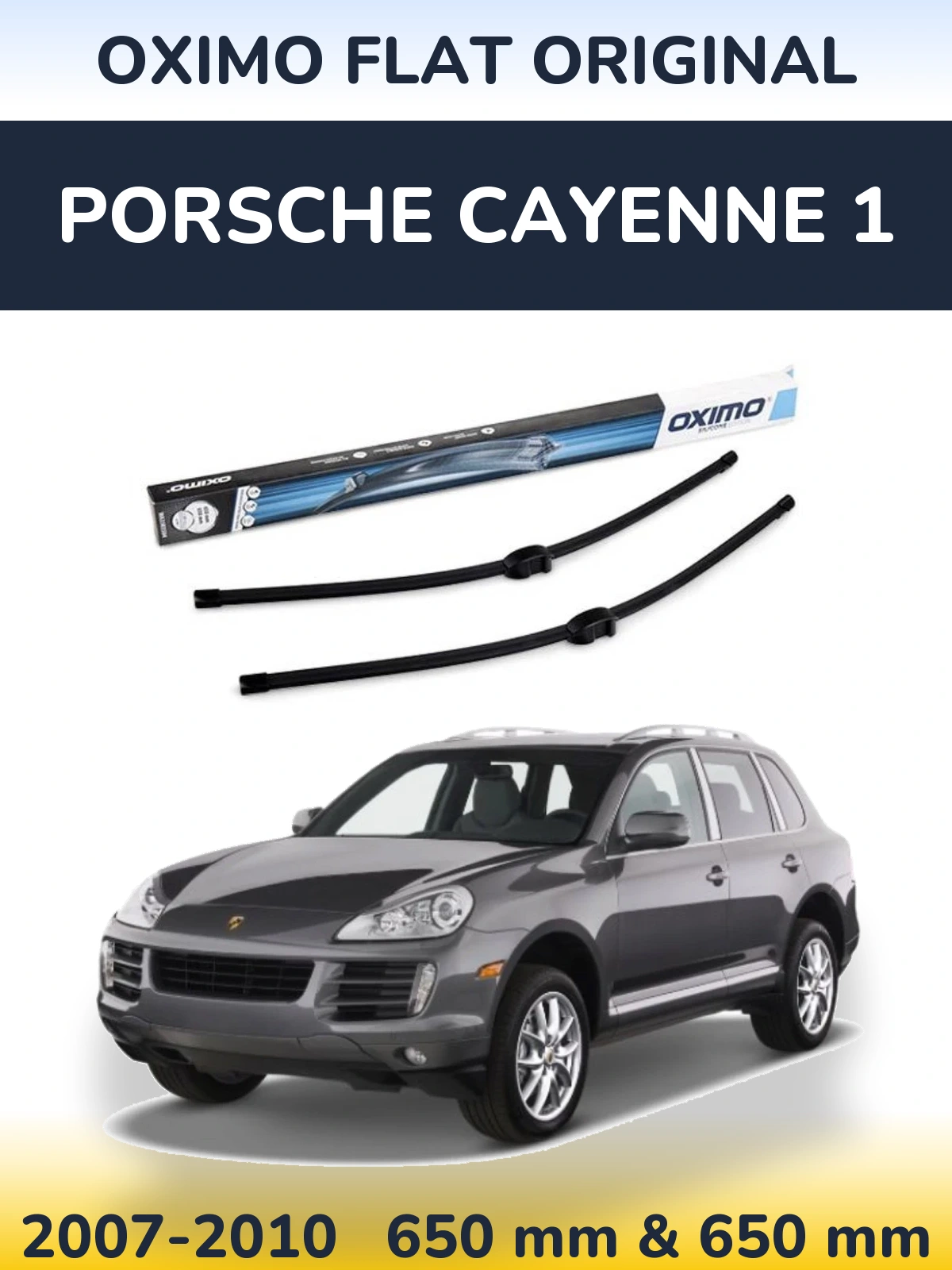 Komplet przednich wycieraczek Oximo Flat Original 650 & 650 mm do Porsche Cayenne 1 2007-2010