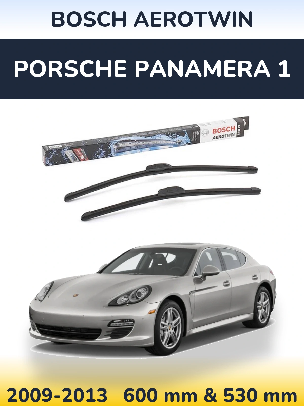 Komplet przednich wycieraczek BOSCH AeroTwin 600 & 530 mm do Porsche Panamera 1 2009-2013