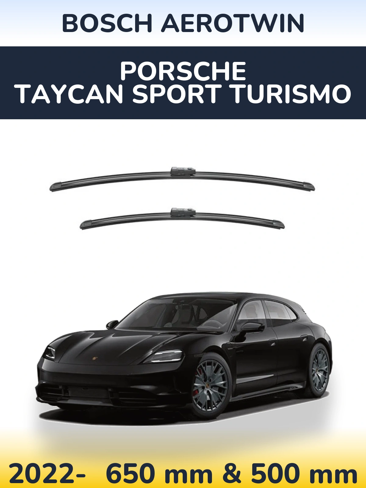 Komplet przednich wycieraczek BOSCH AeroTwin 650 & 500 mm do Porsche Taycan Sport Turismo 2022-2026