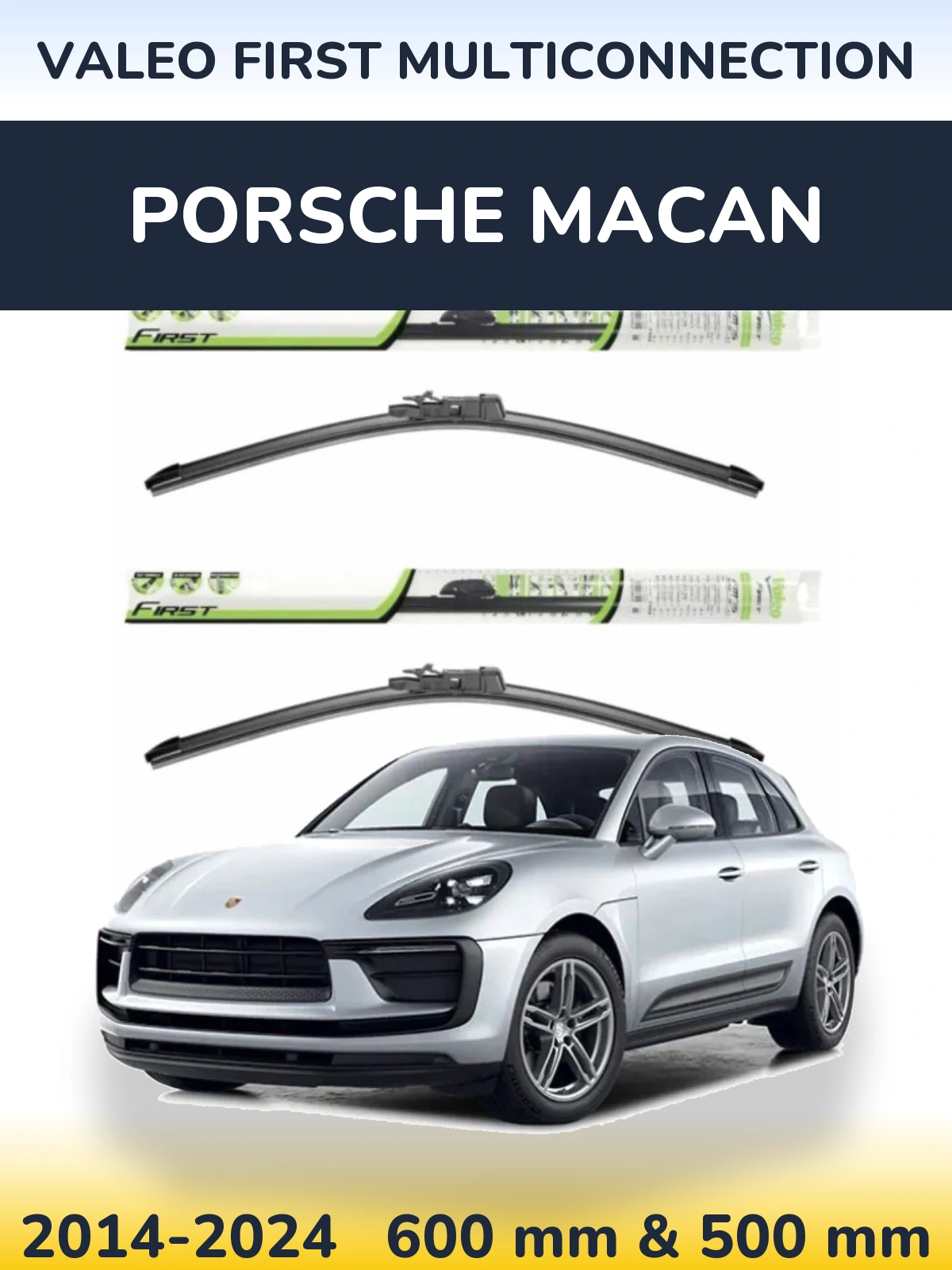 Komplet przednich wycieraczek Valeo First MultiConnection 600 & 500 mm do Porsche Macan 2014-2024