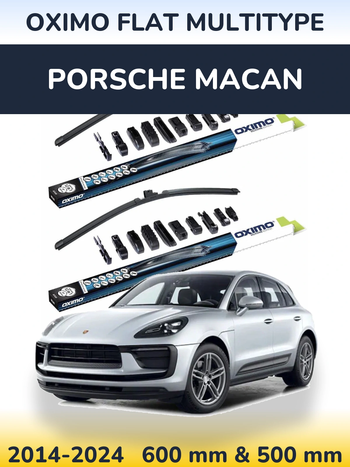 Komplet przednich wycieraczek Oximo Flat MultiType 600 & 500 mm do Porsche Macan 2014-2024
