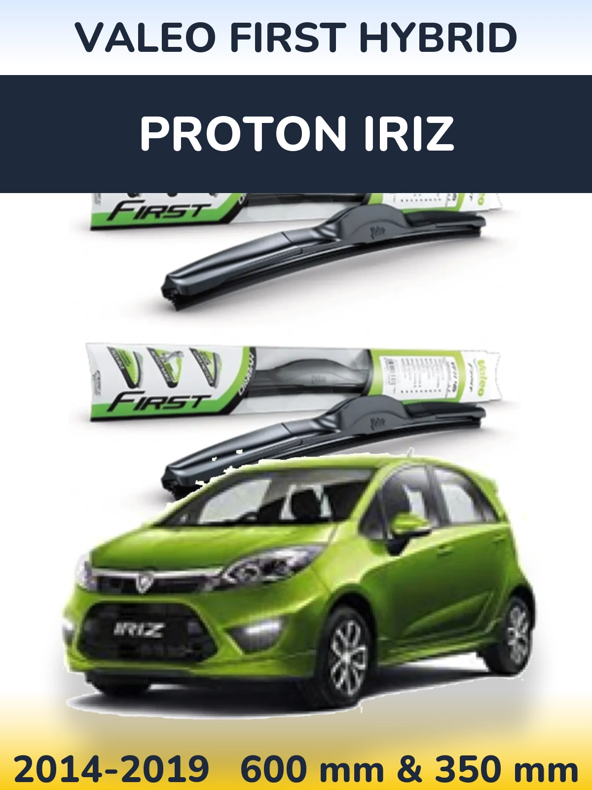 Комплект передних дворников Valeo First Hybrid 600 & 350 мм для Proton Iriz 2014-2019
