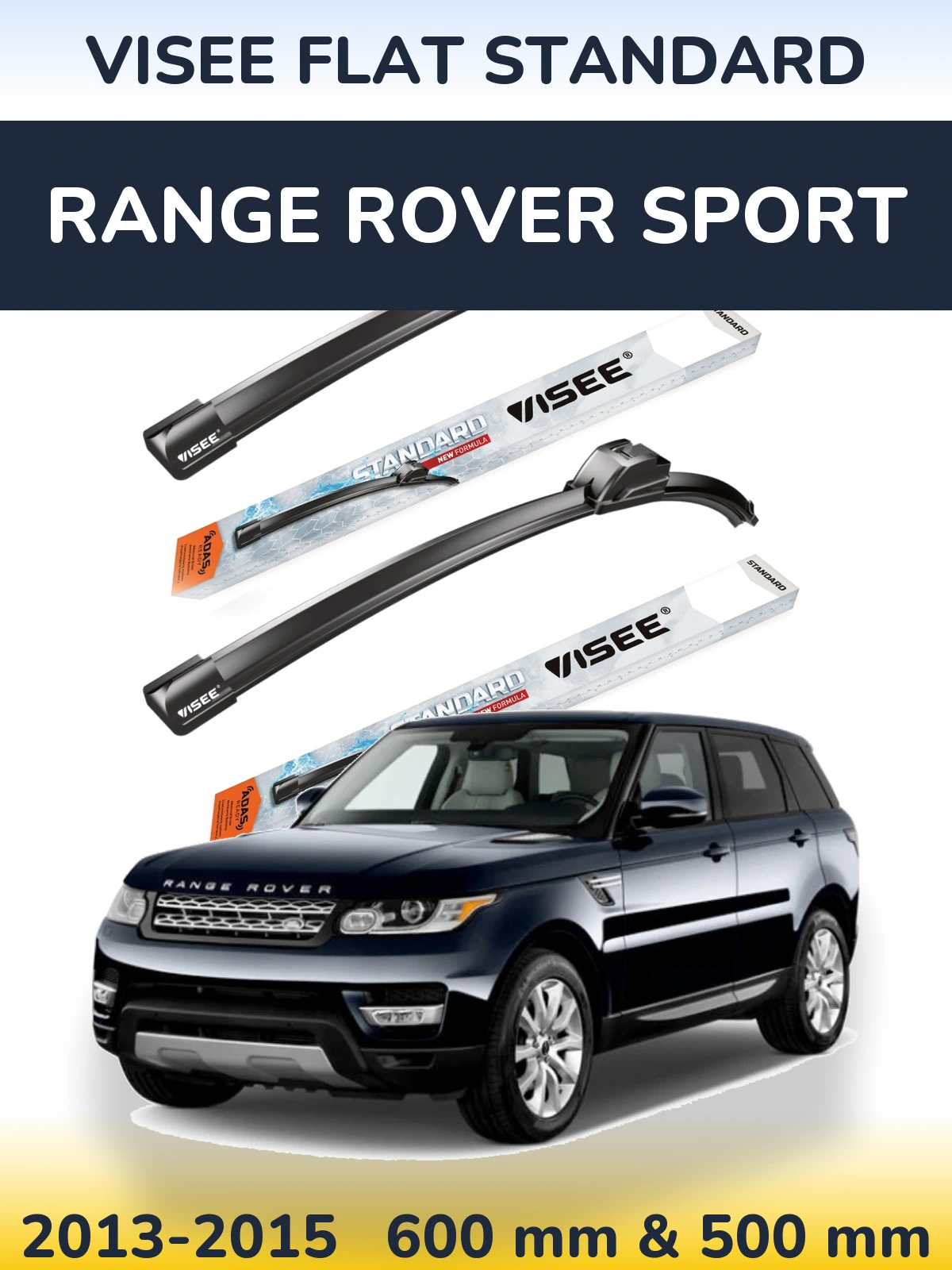 Комплект передних дворников VISEE FLAT STANDARD 600 & 500 мм для Range Rover Sport 2013-2015