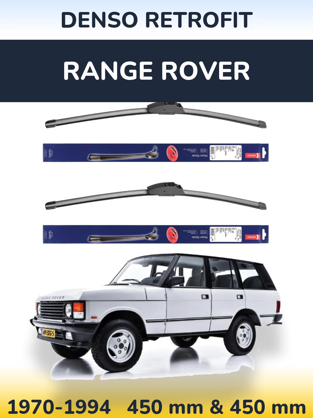 Комплект передних дворников Denso Retrofit 450 & 450 мм для Range Rover  1970-1994