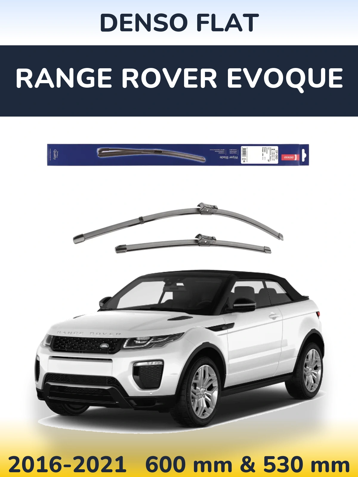 Komplet przednich wycieraczek Denso Flat 580 & 530 mm do Range Rover Evoque 2016-2021